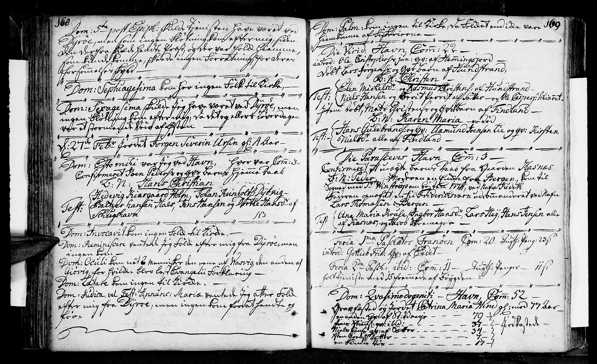 Tranøy sokneprestkontor, SATØ/S-1313/I/Ia/Iaa/L0001kirke: Parish register (official) no. 1, 1757-1773, p. 168-169