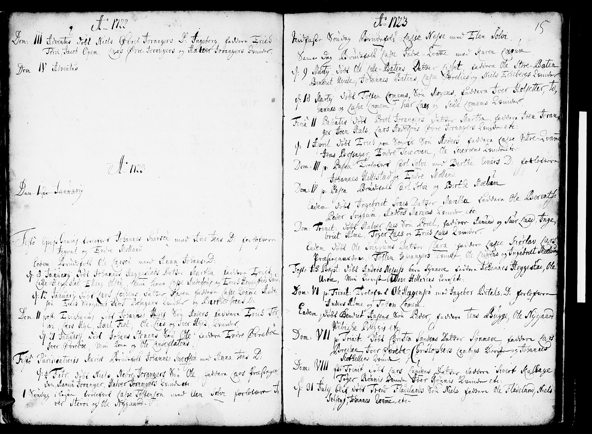 Hafslo sokneprestembete, SAB/A-80301/H/Haa/Haaa/L0001: Parish register (official) no. A 1, 1717-1755, p. 15