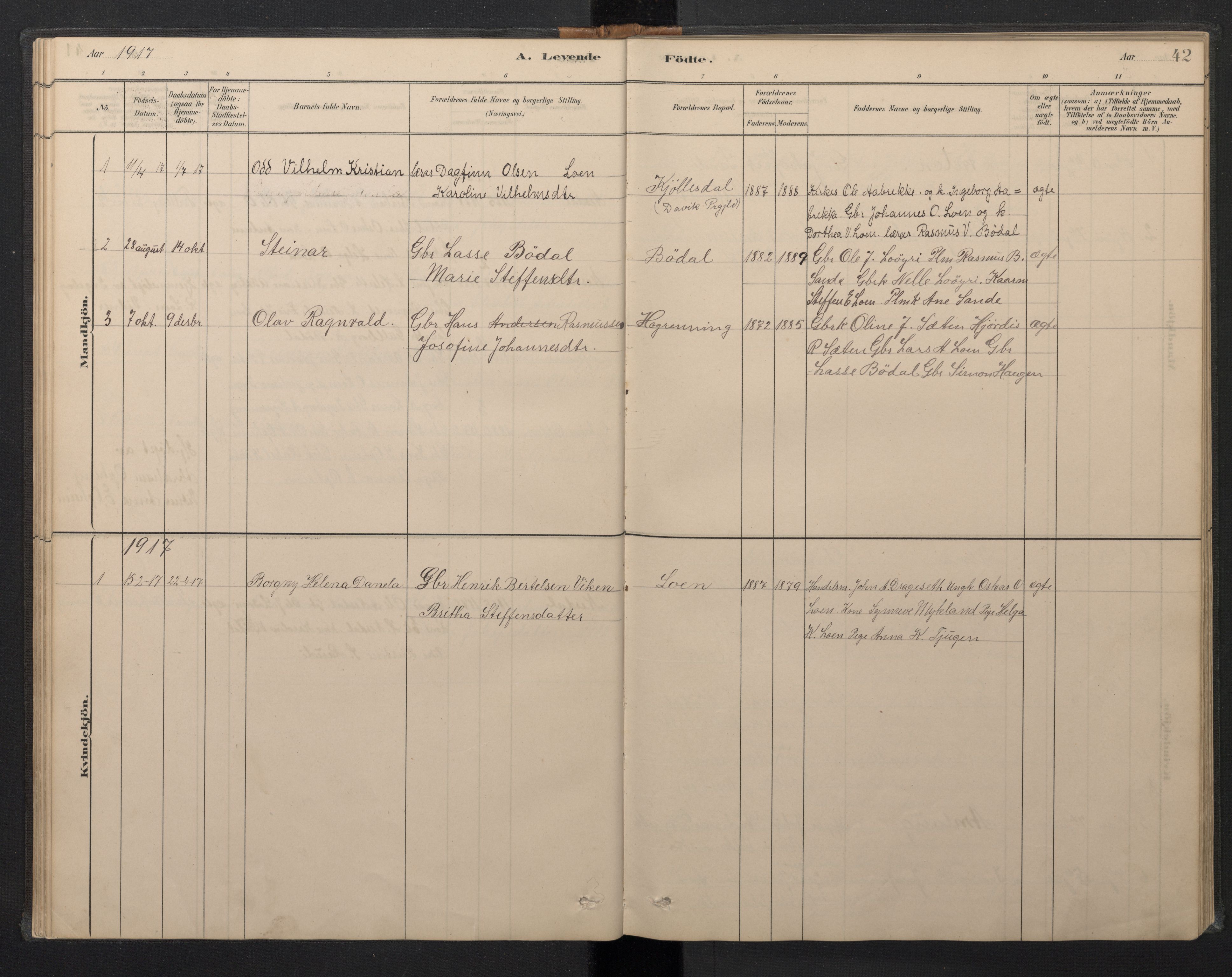 Stryn Sokneprestembete, AV/SAB-A-82501: Parish register (copy) no. B 3, 1881-1918, p. 41b-42a