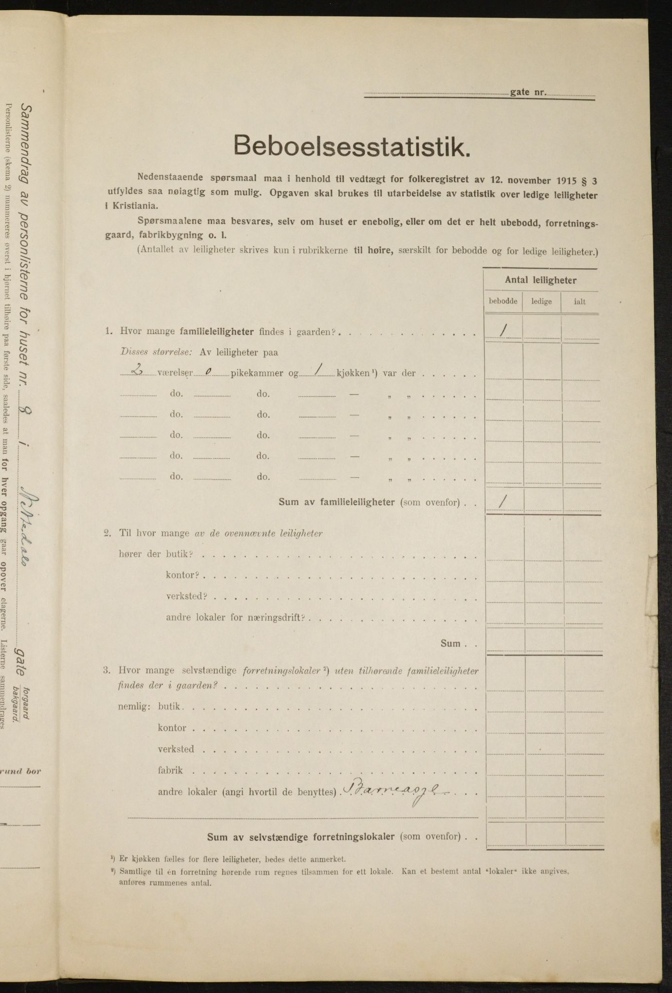 OBA, Municipal Census 1916 for Kristiania, 1916, p. 73036