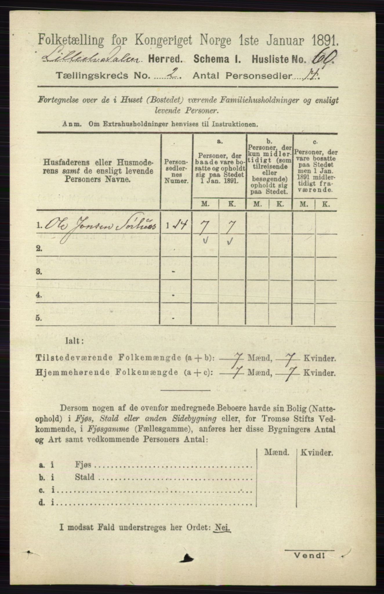 RA, 1891 census for 0438 Lille Elvedalen, 1891, p. 546