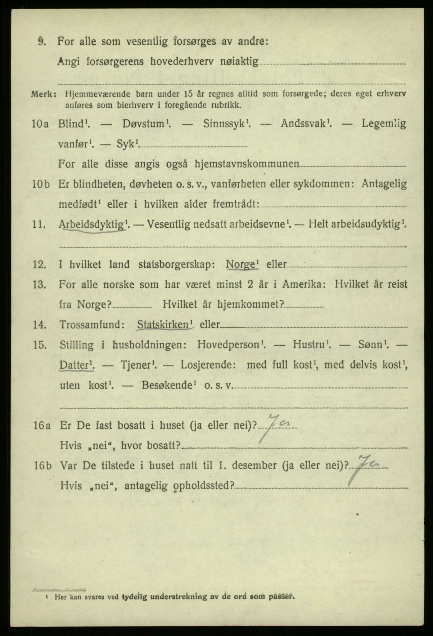 SAB, 1920 census for Haus, 1920, p. 10725