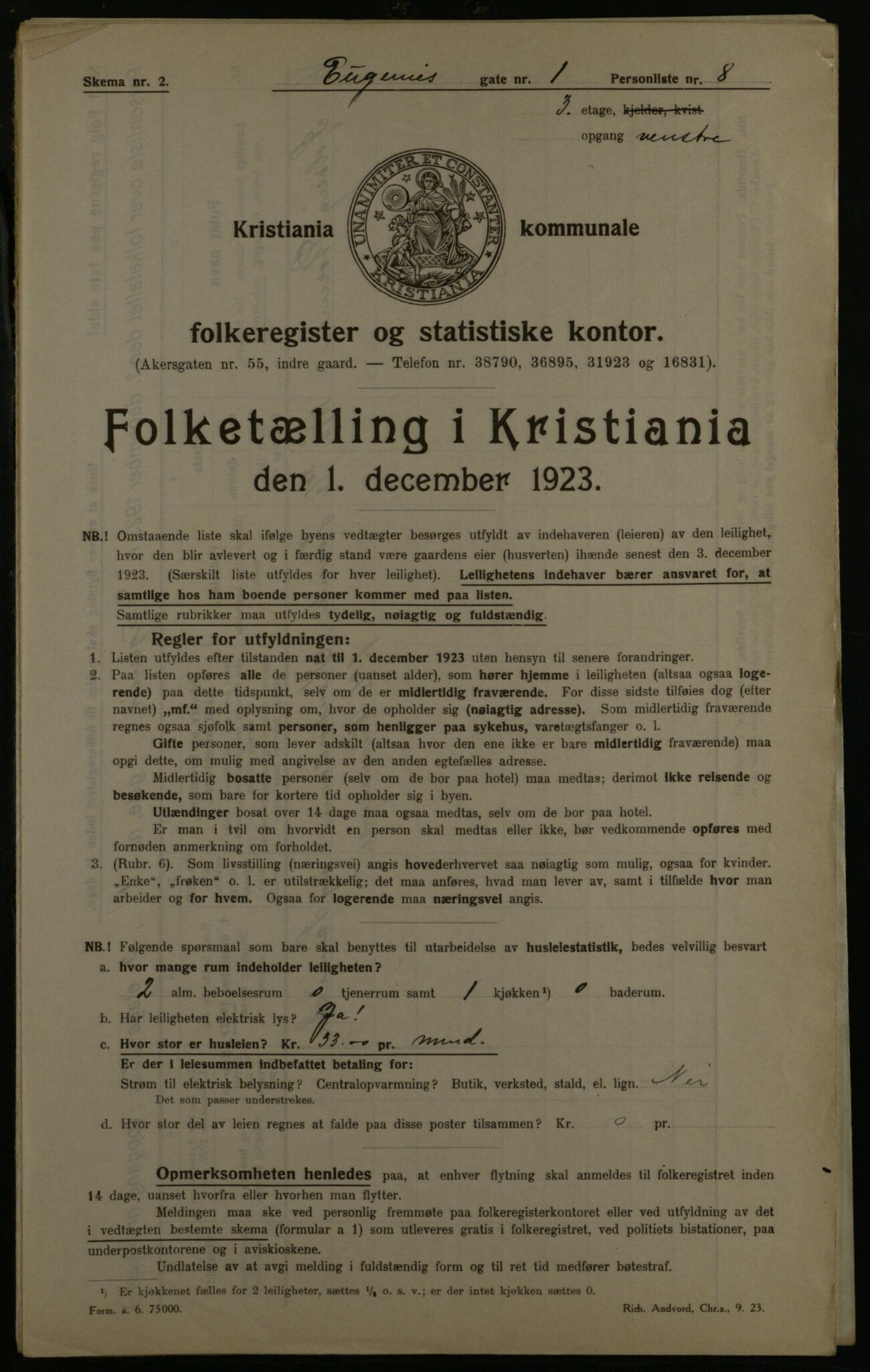 OBA, Municipal Census 1923 for Kristiania, 1923, p. 25529