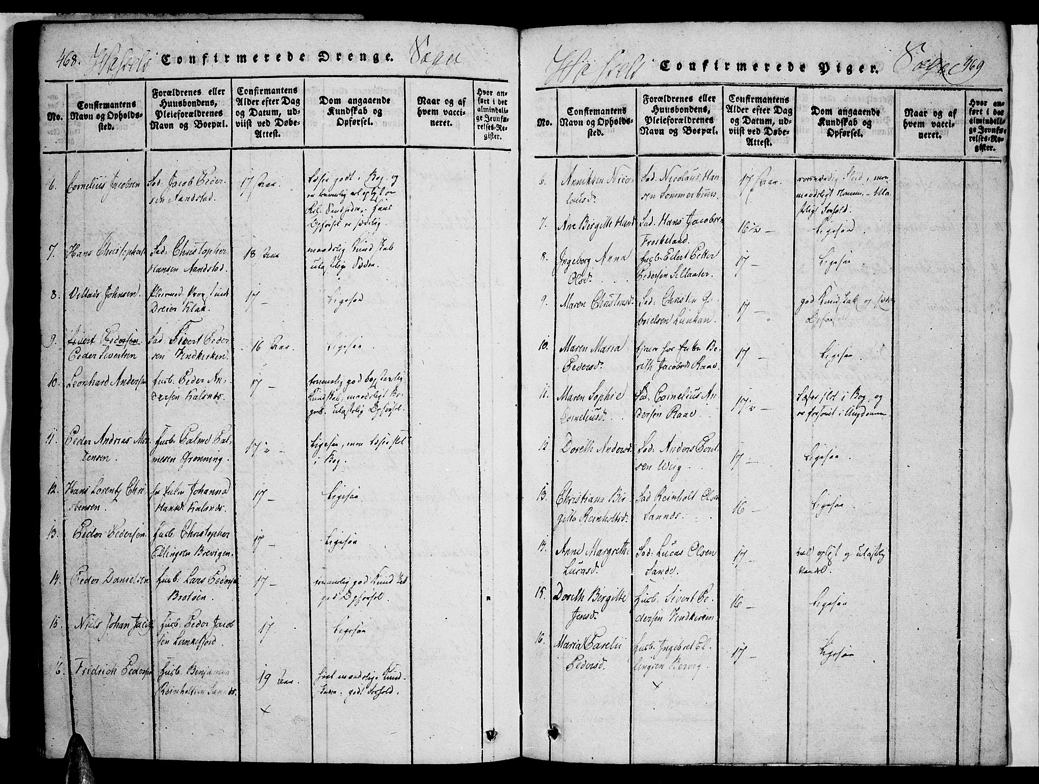 Ministerialprotokoller, klokkerbøker og fødselsregistre - Nordland, AV/SAT-A-1459/888/L1237: Parish register (official) no. 888A05 /1, 1820-1836, p. 468-469