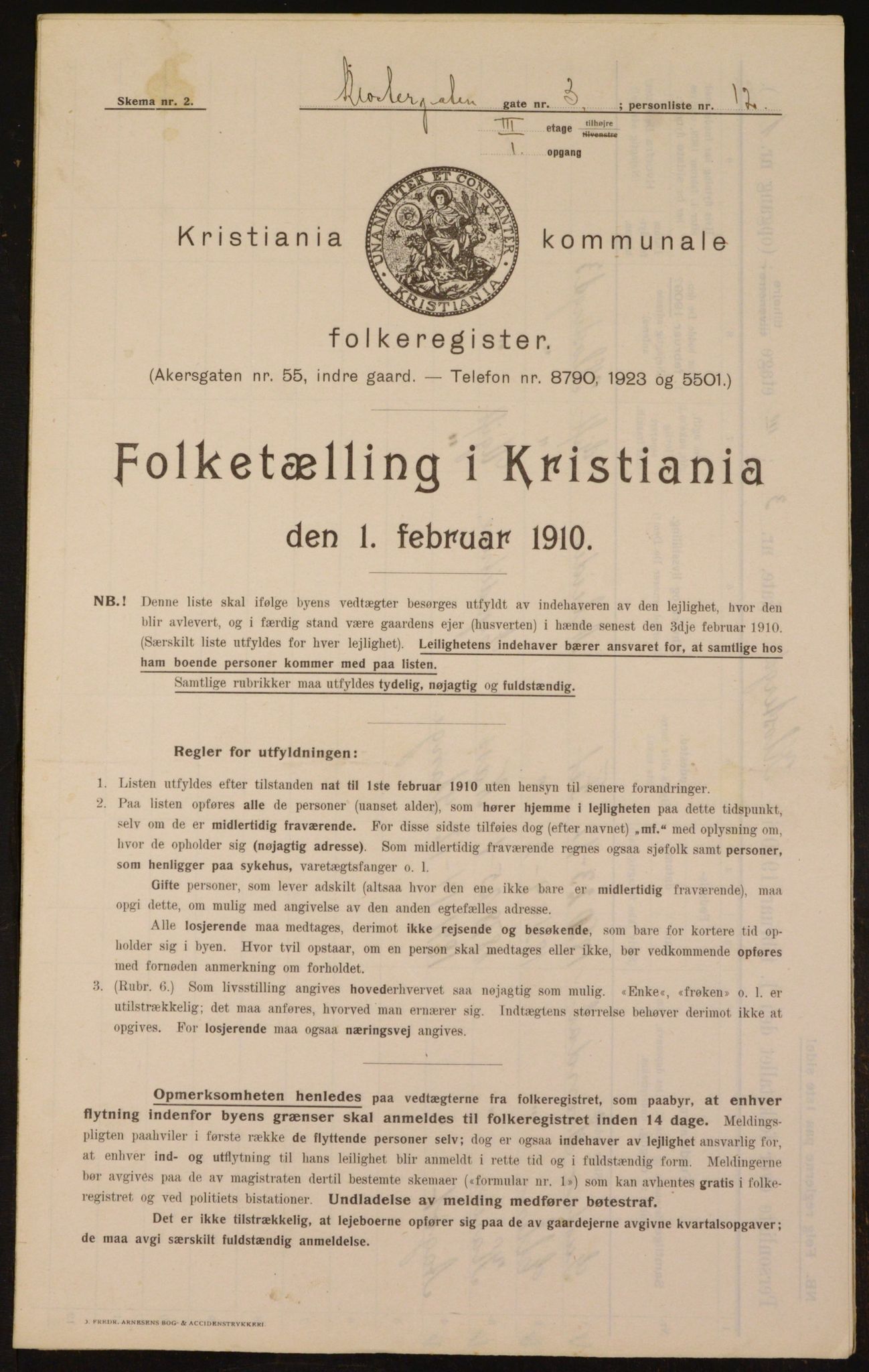 OBA, Municipal Census 1910 for Kristiania, 1910, p. 50641