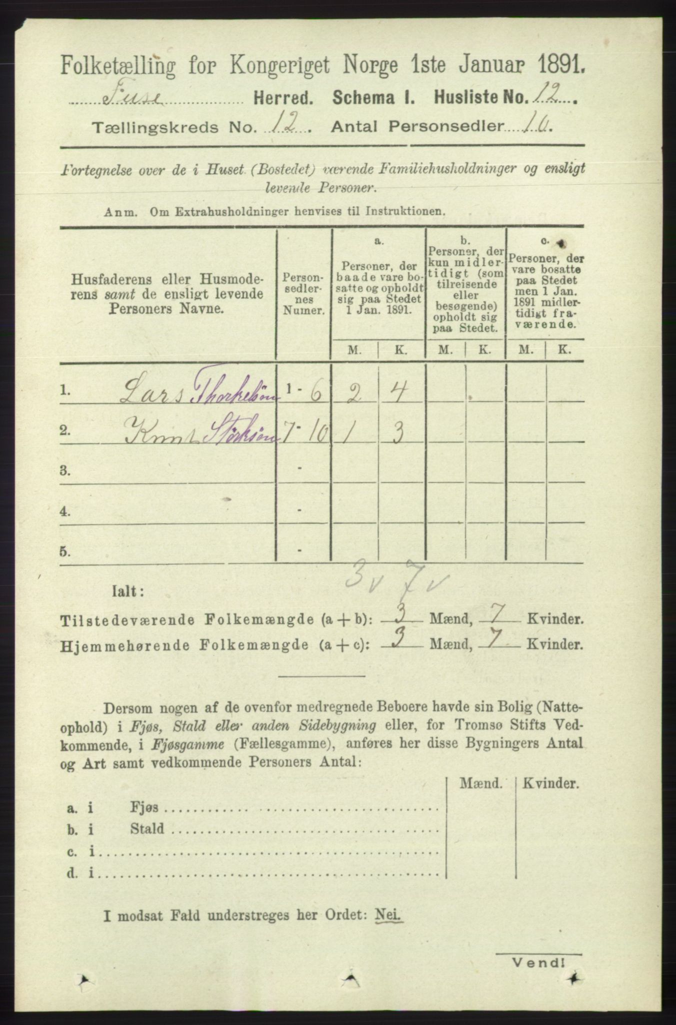 RA, 1891 census for 1241 Fusa, 1891, p. 2312