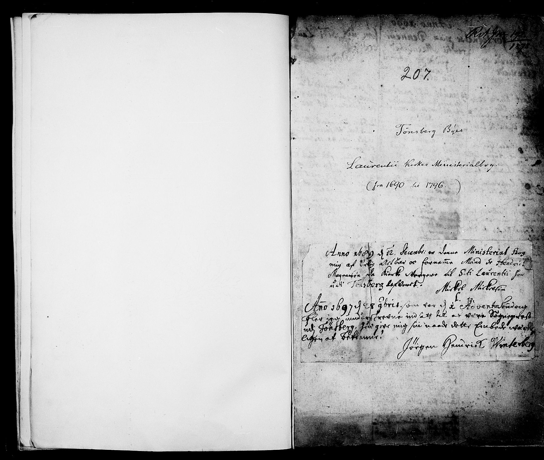 Tønsberg kirkebøker, AV/SAKO-A-330/F/Fb/L0001: Parish register (official) no. II 1, 1690-1796, p. 0-1