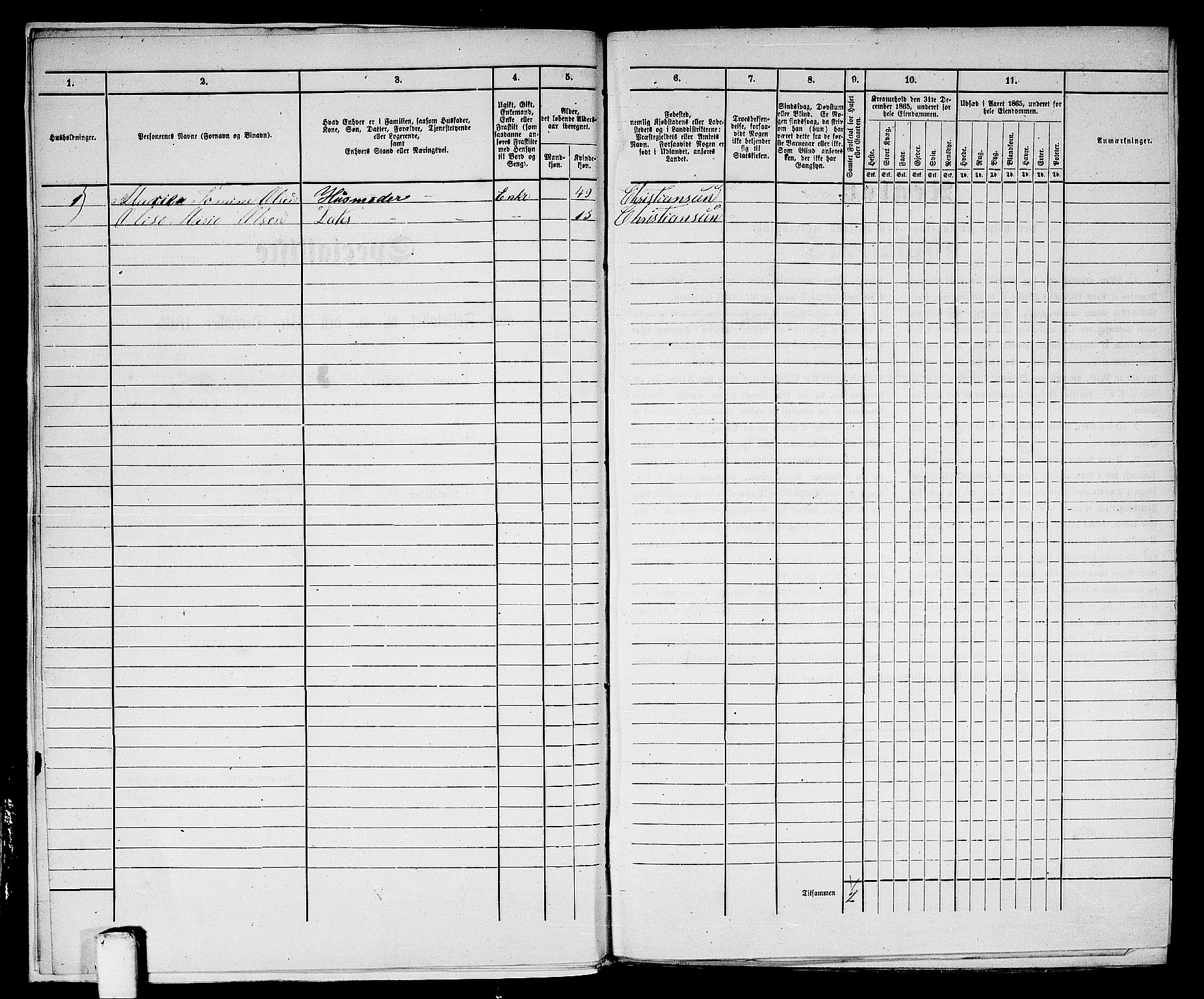 RA, 1865 census for Kristiansund/Kristiansund, 1865, p. 522