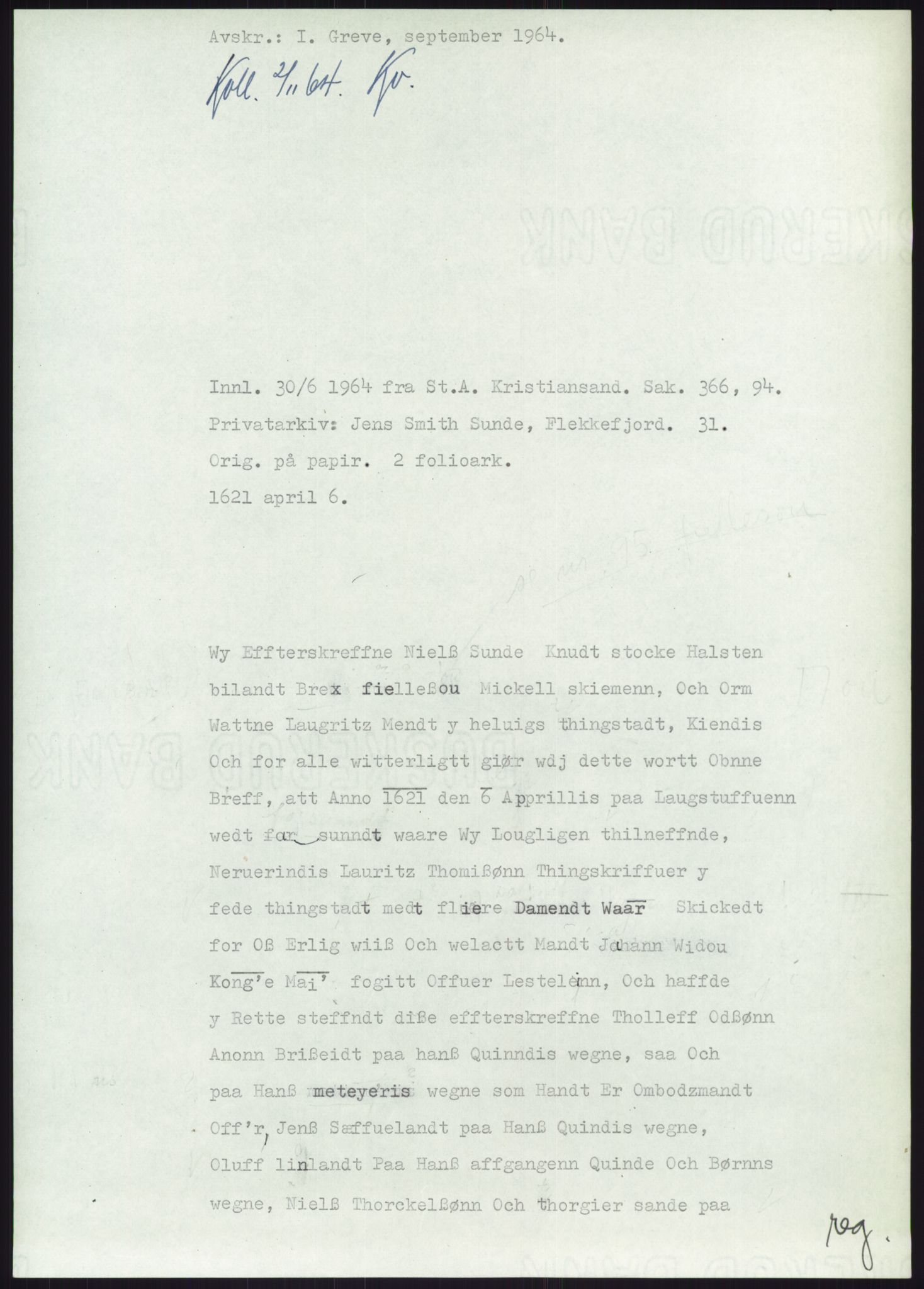 Samlinger til kildeutgivelse, Diplomavskriftsamlingen, AV/RA-EA-4053/H/Ha, p. 3360