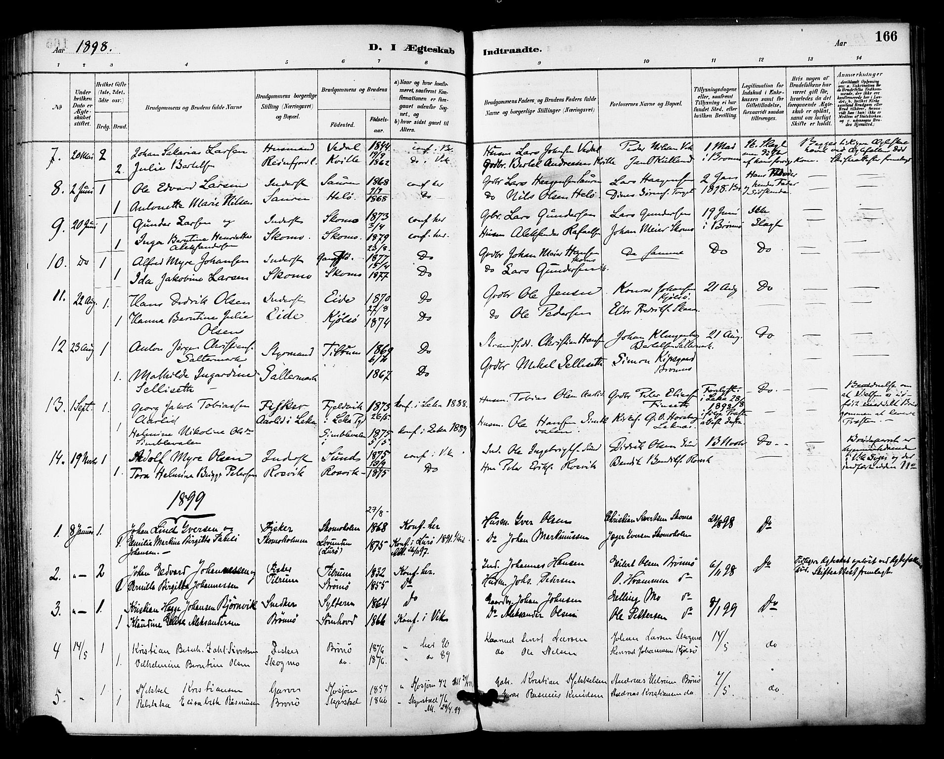 Ministerialprotokoller, klokkerbøker og fødselsregistre - Nordland, SAT/A-1459/813/L0200: Parish register (official) no. 813A10, 1886-1900, p. 166