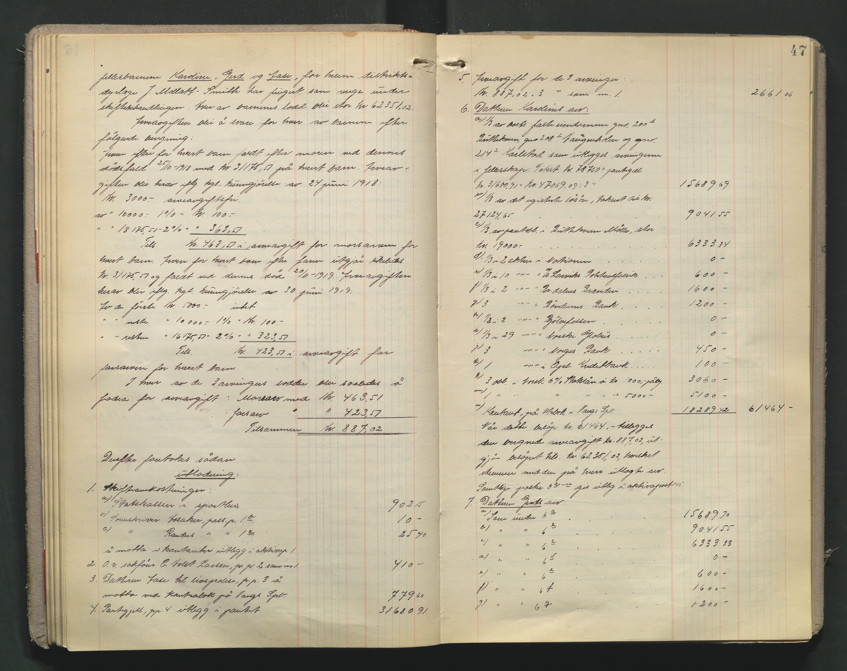 Nord-Hedmark sorenskriveri, AV/SAH-TING-012/J/Jd/L0005: Skifteutlodningsprotokoll, 1921-1928, p. 46b-47a