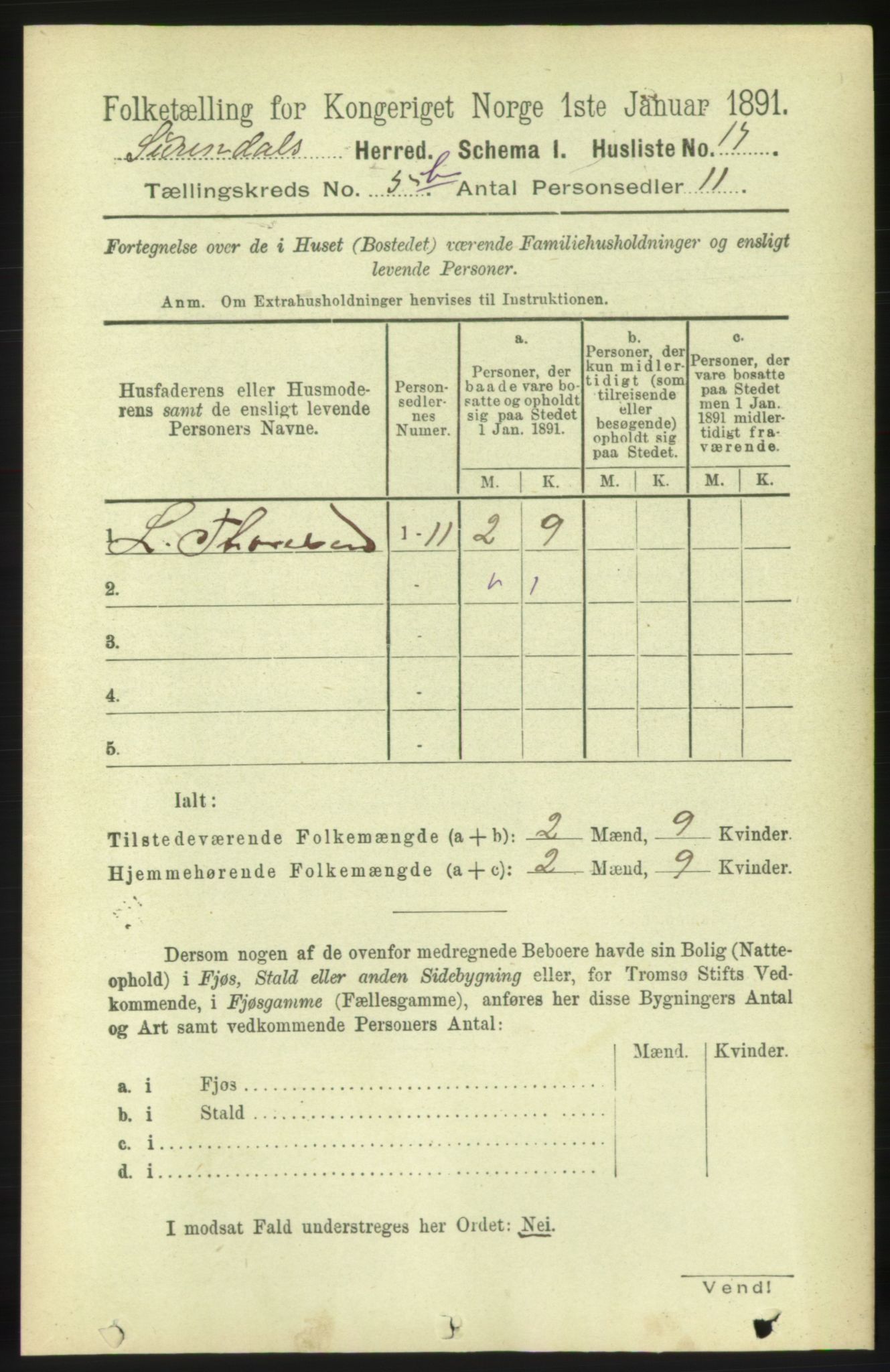 RA, 1891 census for 1566 Surnadal, 1891, p. 1473