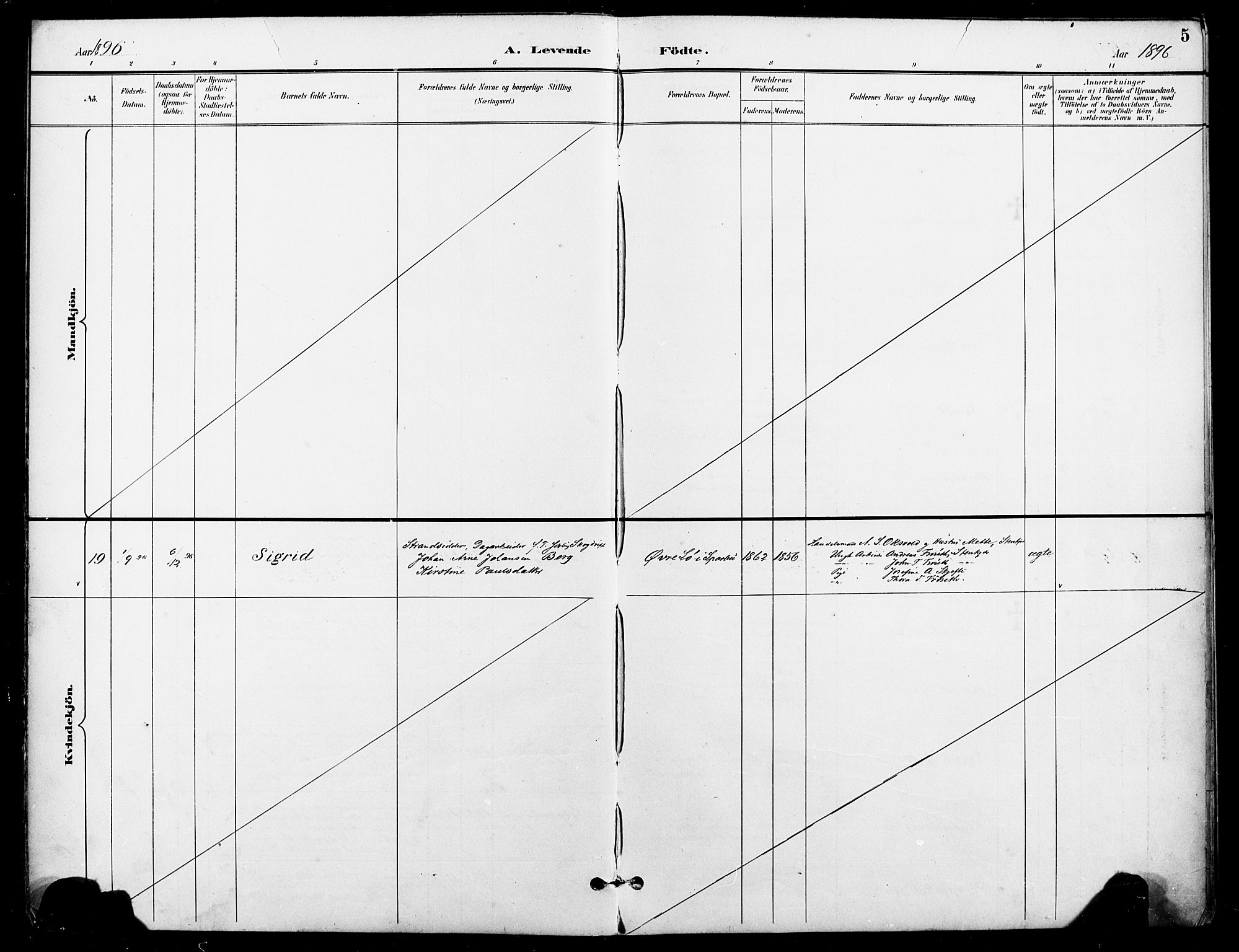 Ministerialprotokoller, klokkerbøker og fødselsregistre - Nord-Trøndelag, AV/SAT-A-1458/740/L0379: Parish register (official) no. 740A02, 1895-1907, p. 5