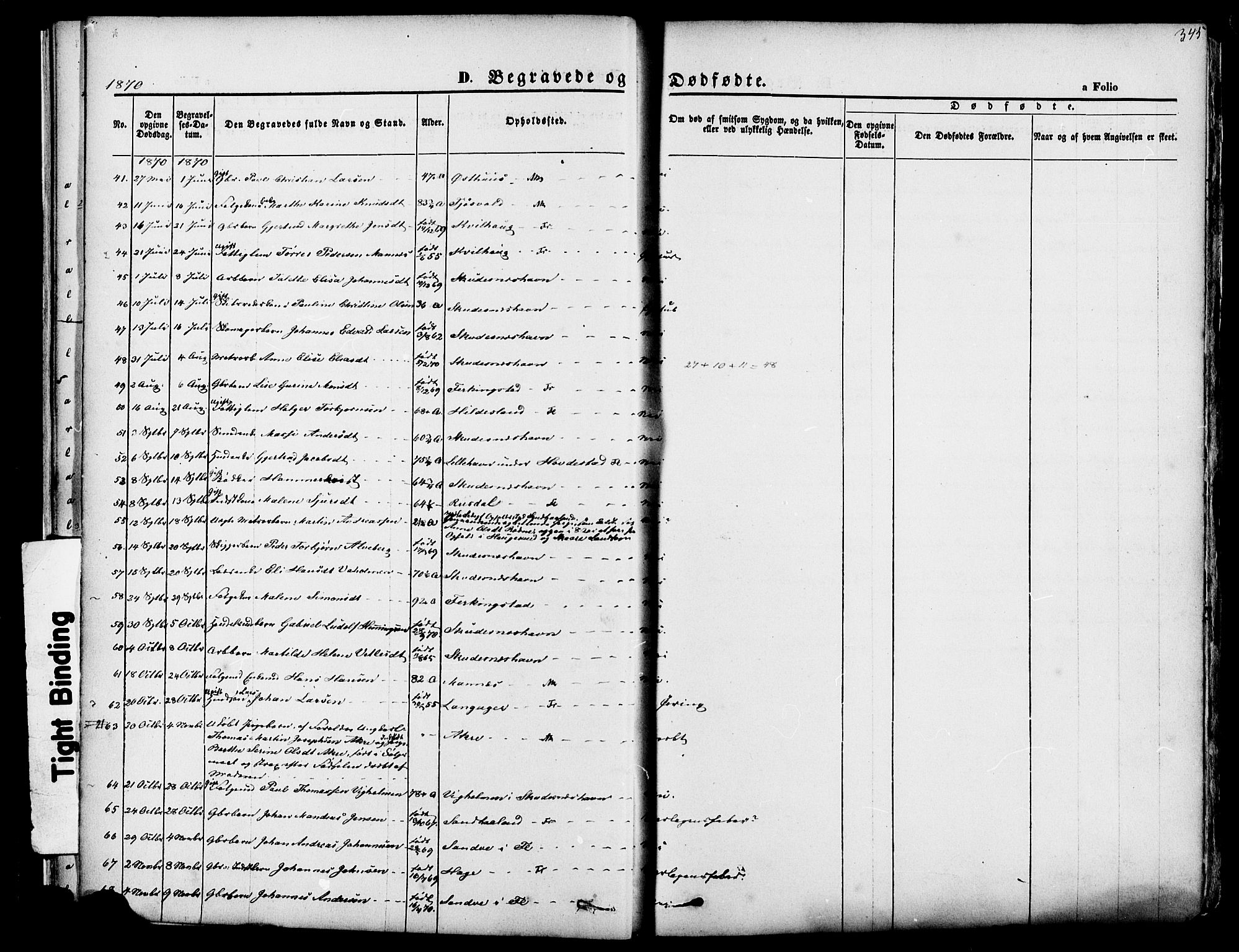 Skudenes sokneprestkontor, SAST/A -101849/H/Ha/Haa/L0006: Parish register (official) no. A 4, 1864-1881, p. 345