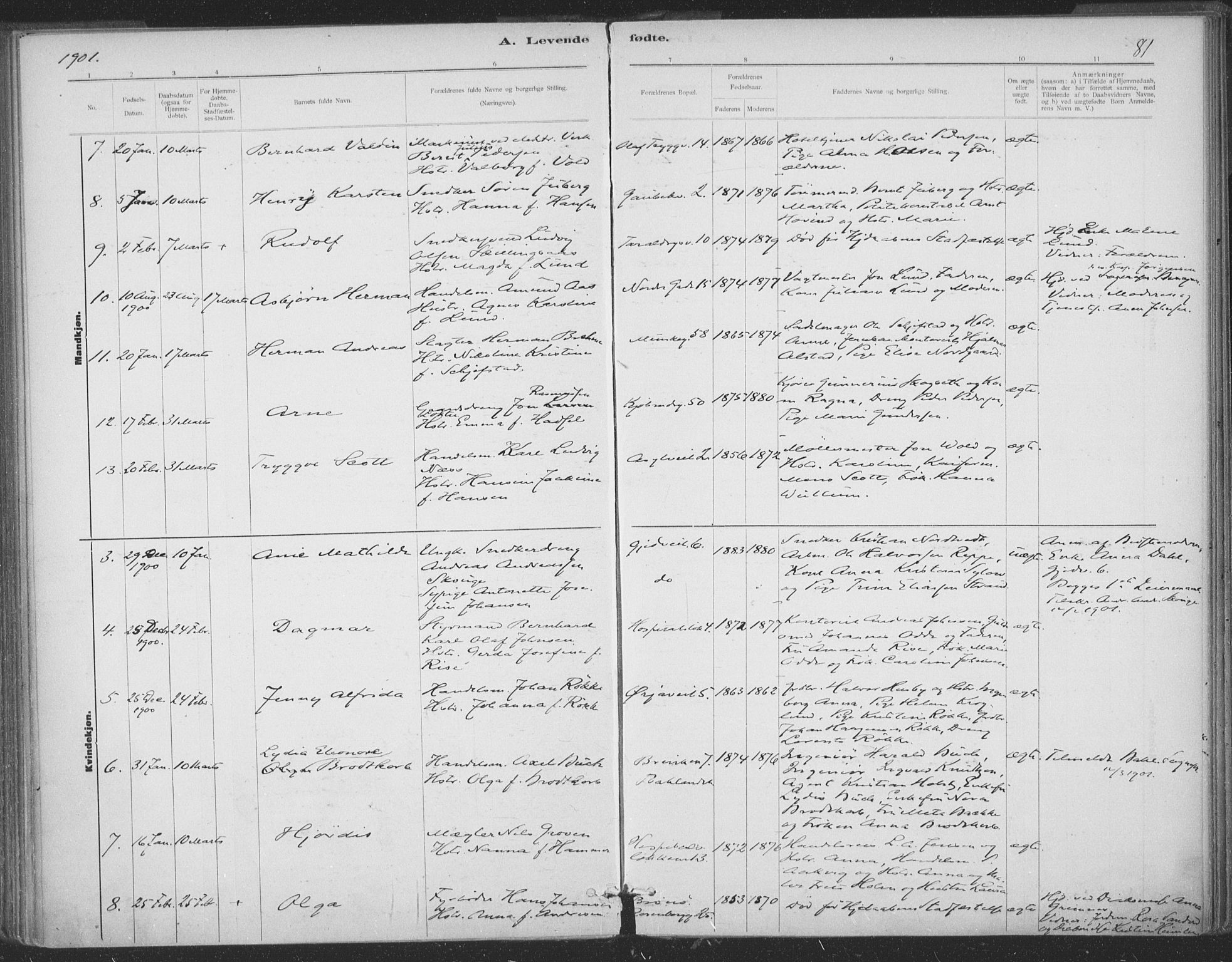 Ministerialprotokoller, klokkerbøker og fødselsregistre - Sør-Trøndelag, AV/SAT-A-1456/602/L0122: Parish register (official) no. 602A20, 1892-1908, p. 81