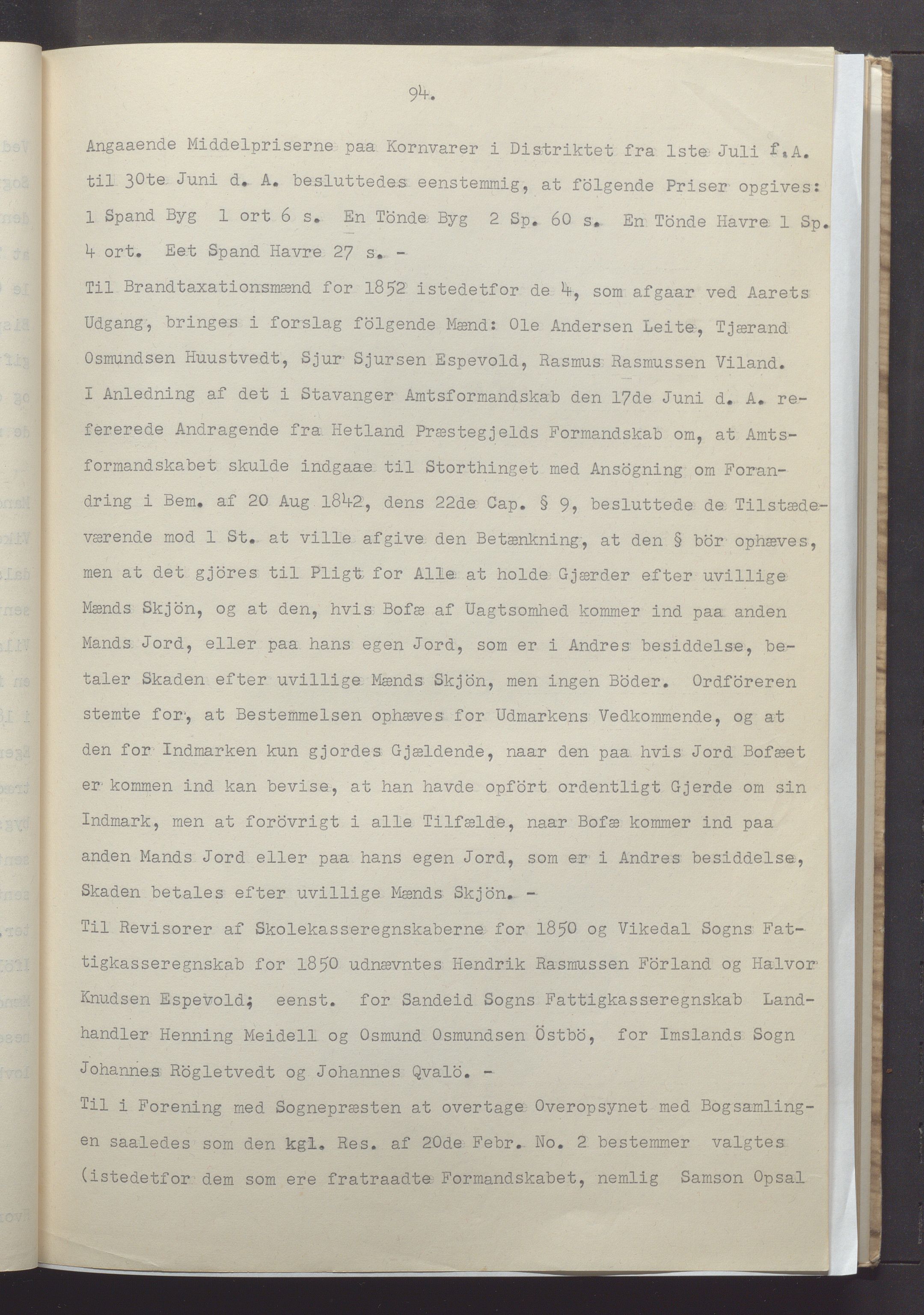 Vikedal kommune - Formannskapet, IKAR/K-100598/A/Ac/L0001: Avskrift av møtebok, 1837-1874, p. 94