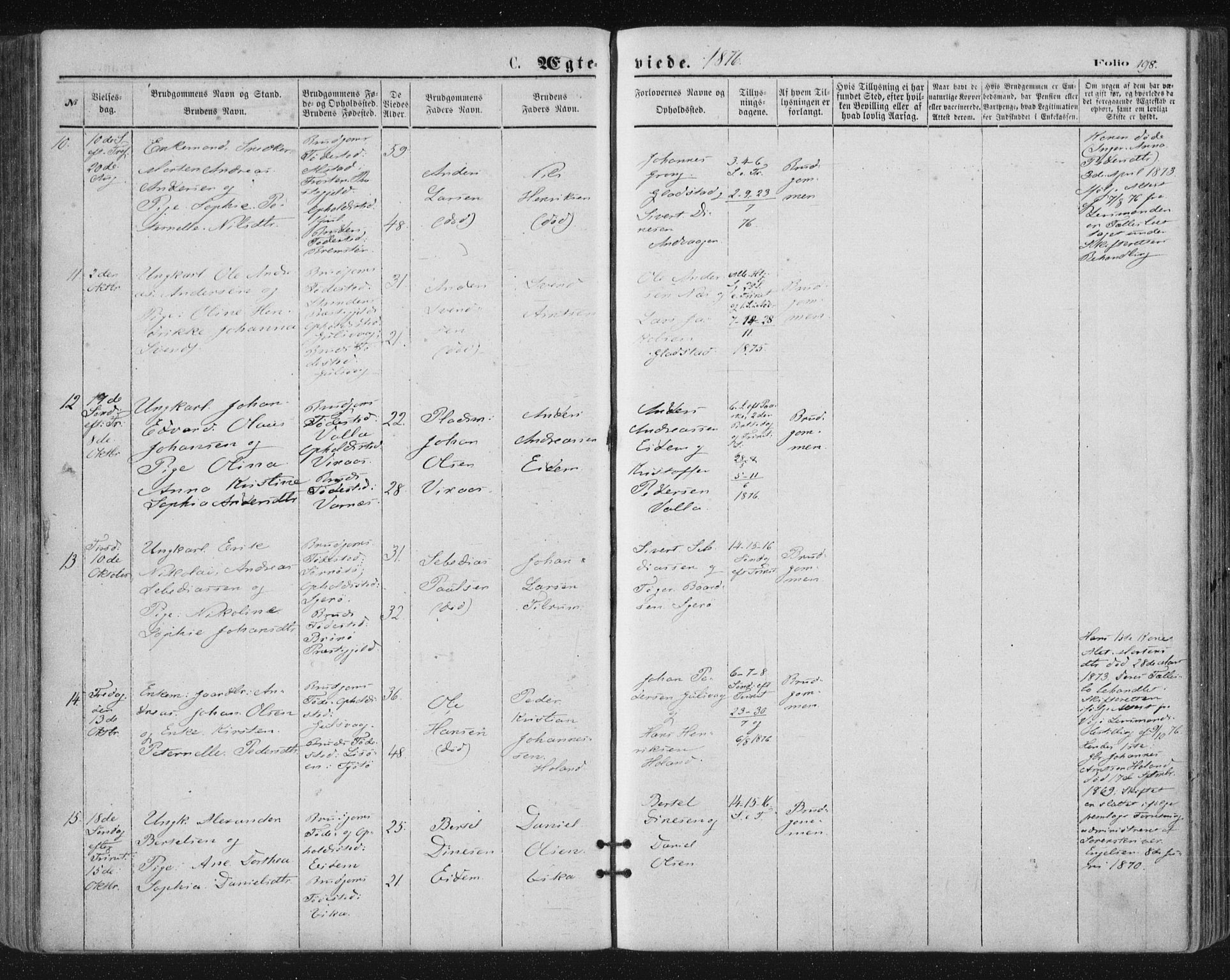 Ministerialprotokoller, klokkerbøker og fødselsregistre - Nordland, AV/SAT-A-1459/816/L0241: Parish register (official) no. 816A07, 1870-1885, p. 198