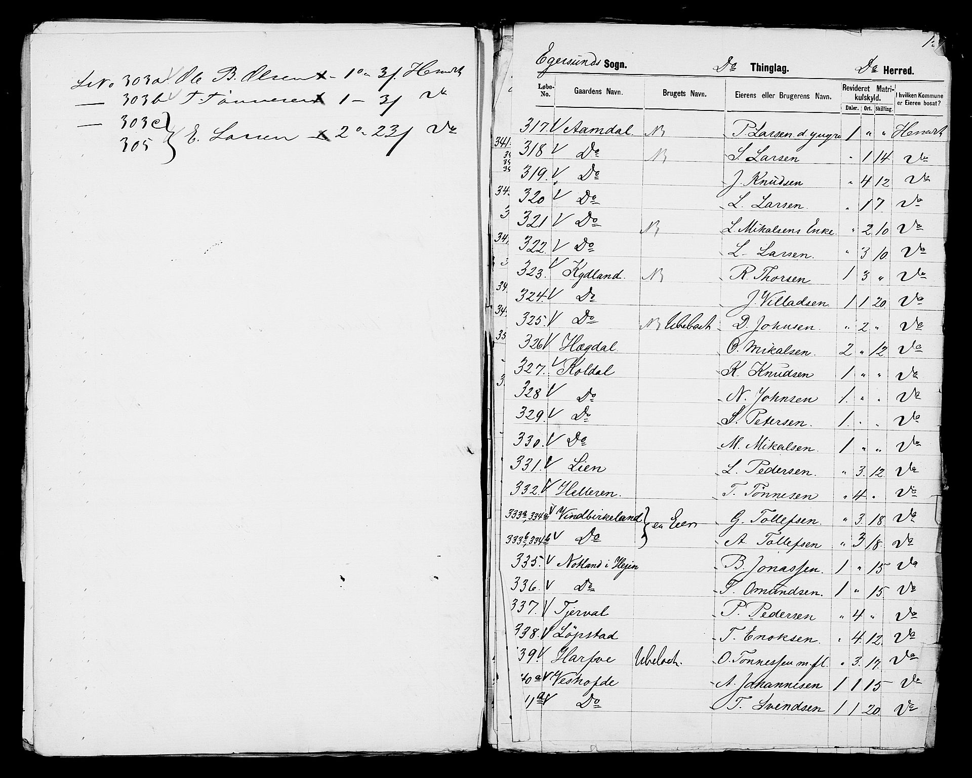 SAST, 1875 census for 1116L Eigersund/Eigersund og Ogna, 1875, p. 40