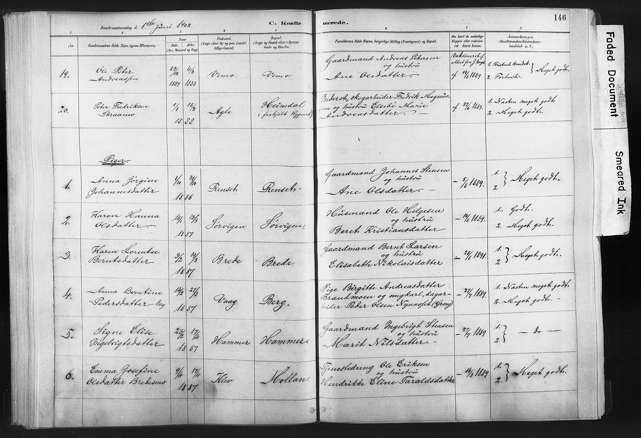 Ministerialprotokoller, klokkerbøker og fødselsregistre - Nord-Trøndelag, AV/SAT-A-1458/749/L0474: Parish register (official) no. 749A08, 1887-1903, p. 146