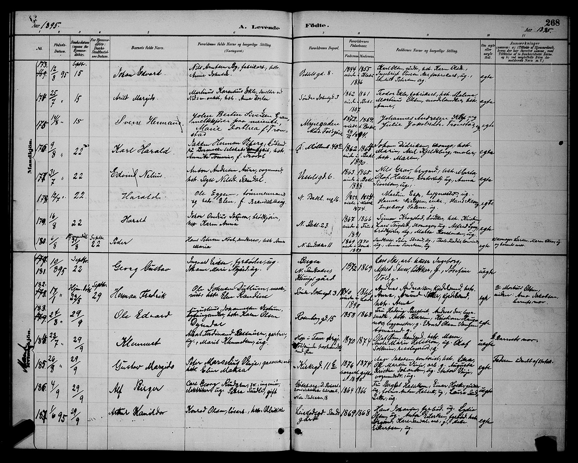 Ministerialprotokoller, klokkerbøker og fødselsregistre - Sør-Trøndelag, SAT/A-1456/604/L0222: Parish register (copy) no. 604C05, 1886-1895, p. 268