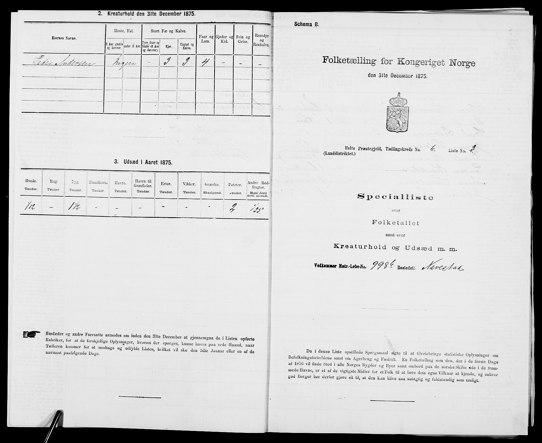 SAK, 1875 census for 0914L Holt/Holt, 1875, p. 640