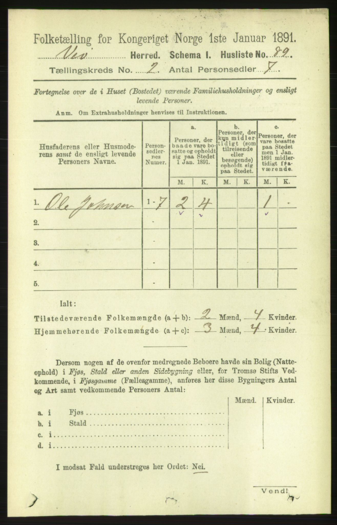 RA, 1891 census for 1541 Veøy, 1891, p. 740