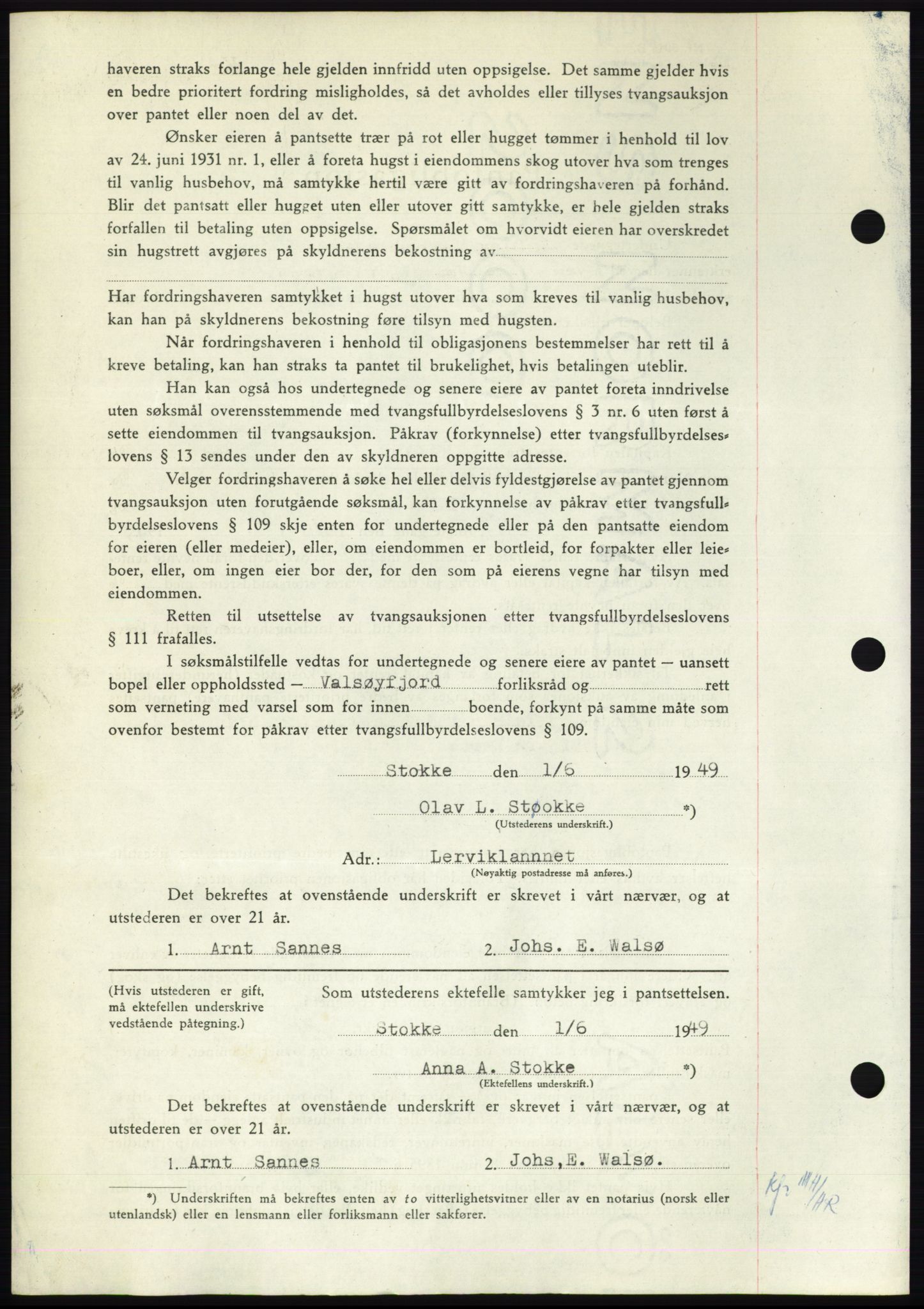 Nordmøre sorenskriveri, AV/SAT-A-4132/1/2/2Ca: Mortgage book no. B102, 1949-1949, Diary no: : 2514/1949