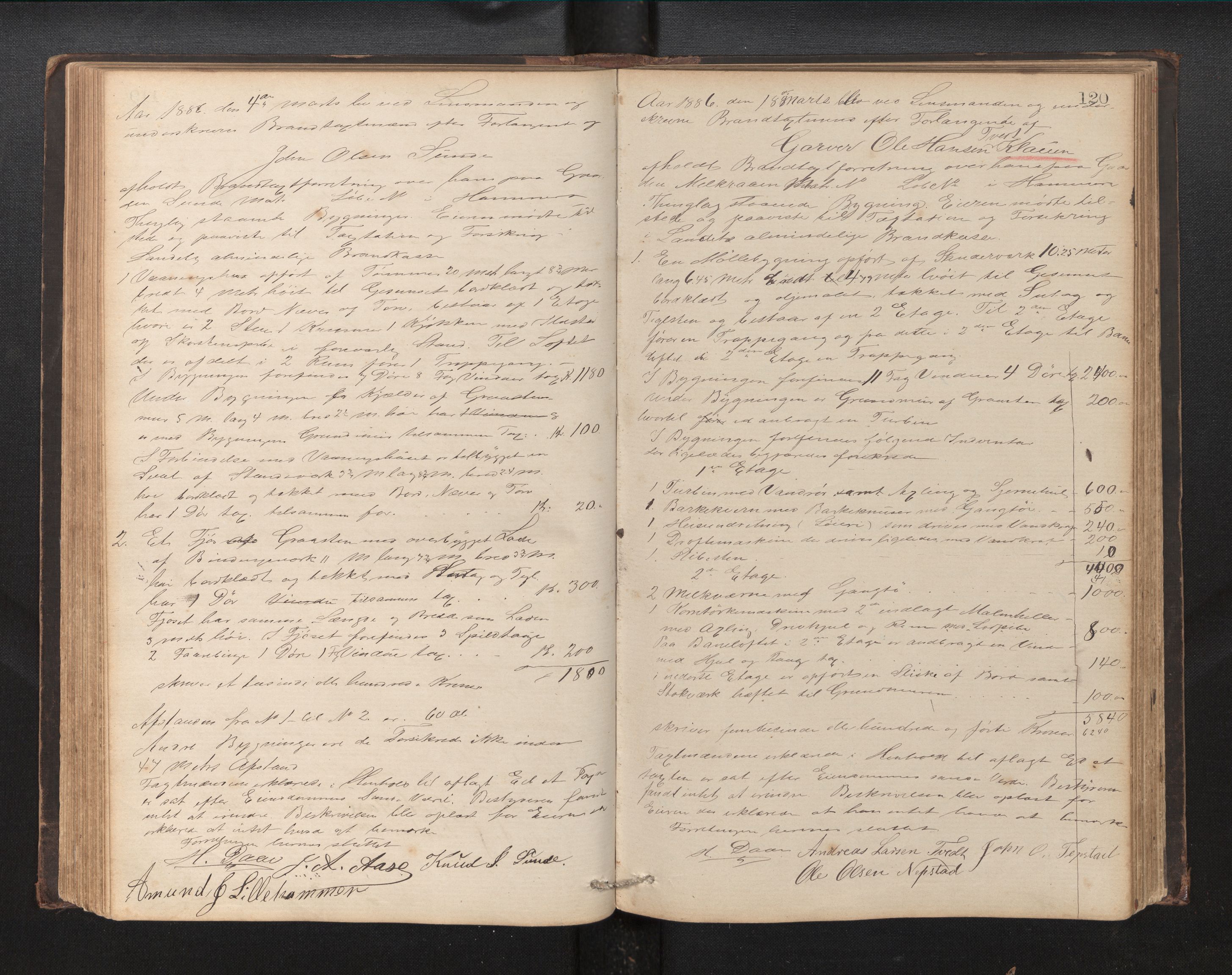 Lensmannen i Hamre, AV/SAB-A-32601/0012/L0002: Branntakstprotokoll, 1872-1907, p. 119b-120a