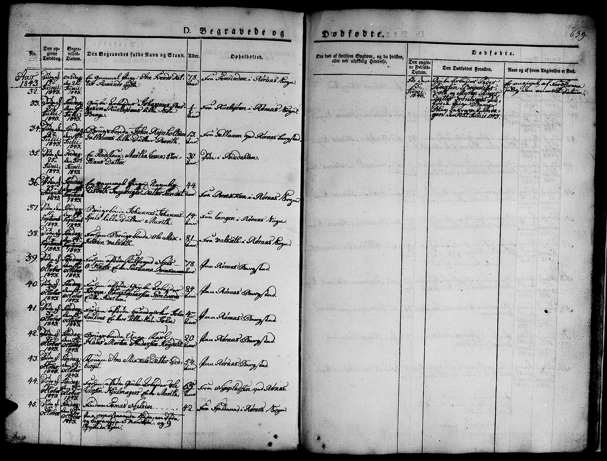 Ministerialprotokoller, klokkerbøker og fødselsregistre - Sør-Trøndelag, AV/SAT-A-1456/681/L0939: Parish register (copy) no. 681C03, 1829-1855, p. 639