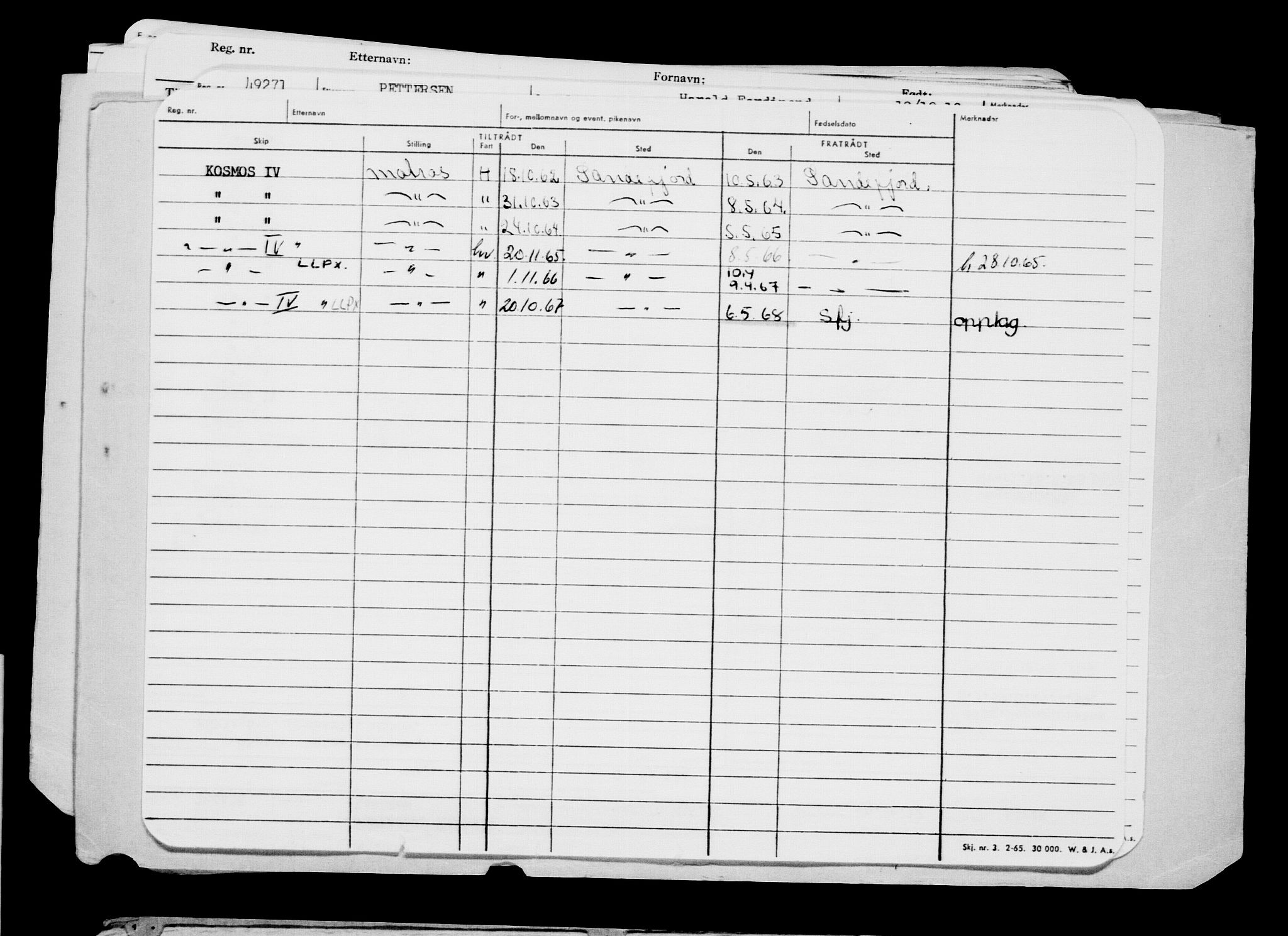 Direktoratet for sjømenn, RA/S-3545/G/Gb/L0108: Hovedkort, 1912, p. 158