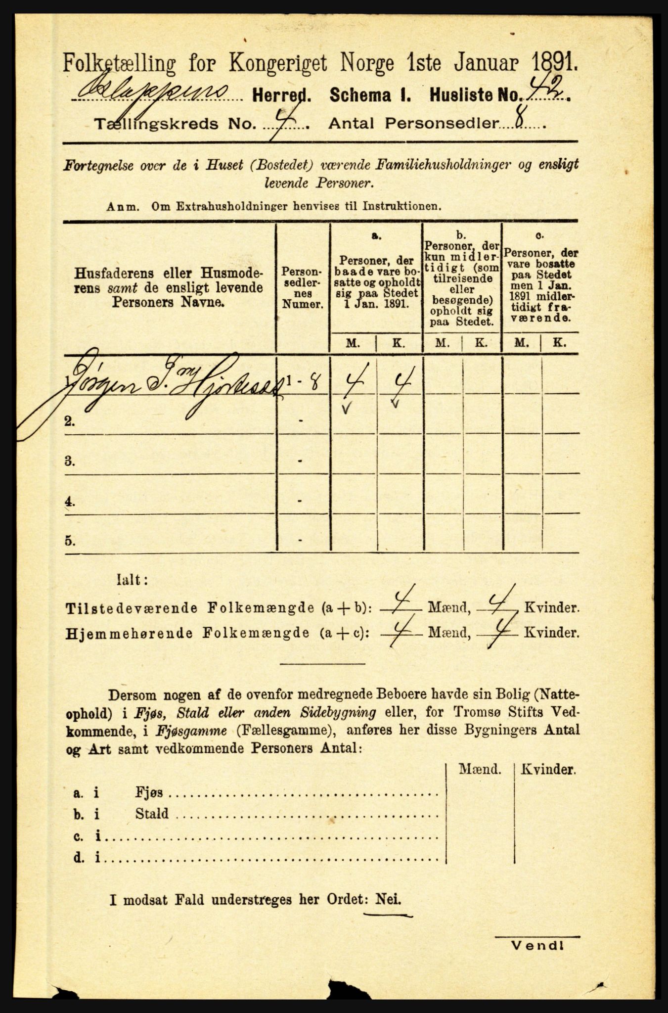 RA, 1891 census for 1445 Gloppen, 1891, p. 1678