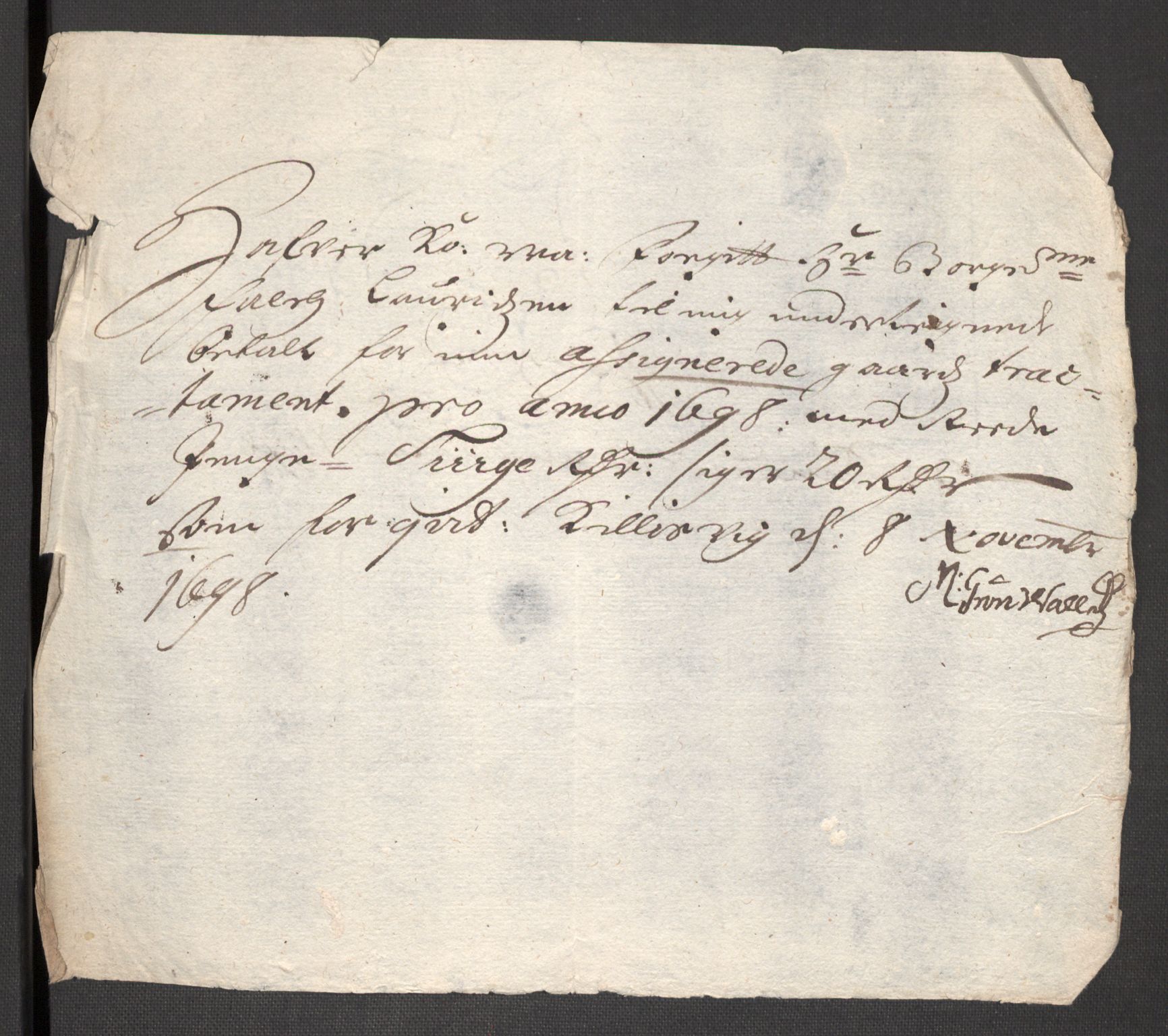 Rentekammeret inntil 1814, Reviderte regnskaper, Fogderegnskap, AV/RA-EA-4092/R48/L2977: Fogderegnskap Sunnhordland og Hardanger, 1697-1698, p. 349