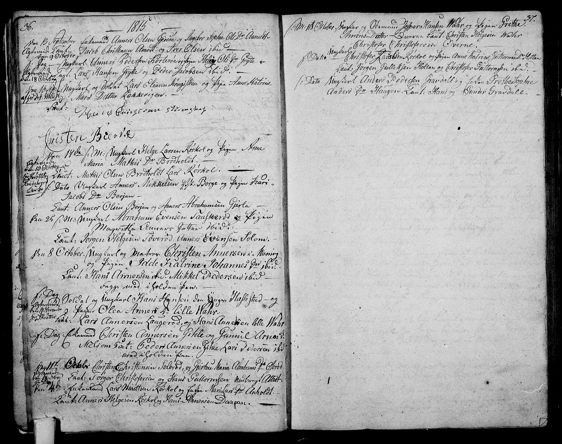 Stokke kirkebøker, AV/SAKO-A-320/F/Fa/L0004: Parish register (official) no. I 4, 1804-1815, p. 36-37