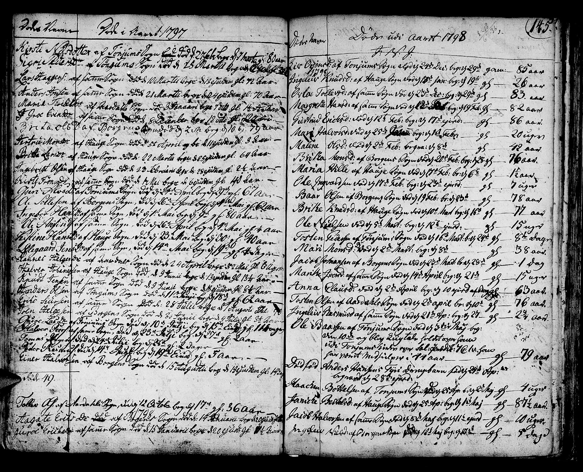 Lærdal sokneprestembete, SAB/A-81201: Parish register (official) no. A 3, 1783-1804, p. 145