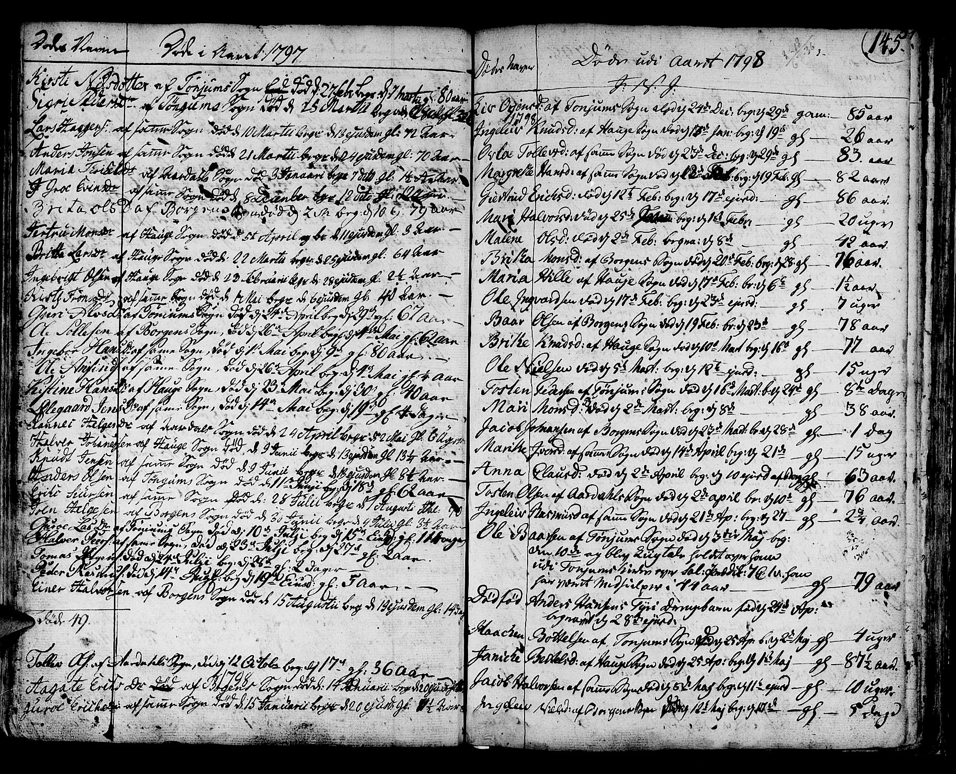 Lærdal sokneprestembete, AV/SAB-A-81201: Parish register (official) no. A 3, 1783-1804, p. 145