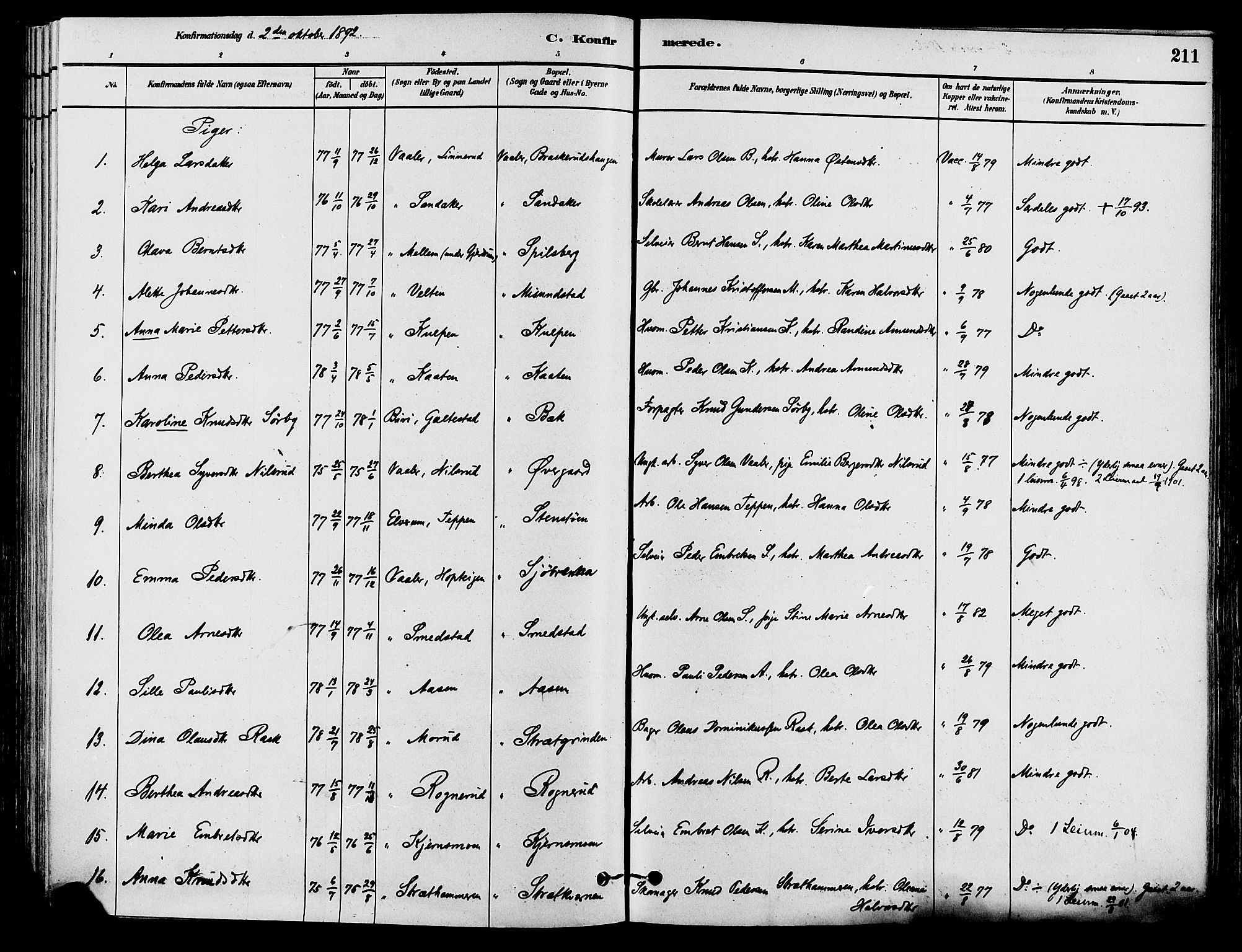 Våler prestekontor, Hedmark, AV/SAH-PREST-040/H/Ha/Haa/L0002: Parish register (official) no. 3, 1879-1911, p. 211