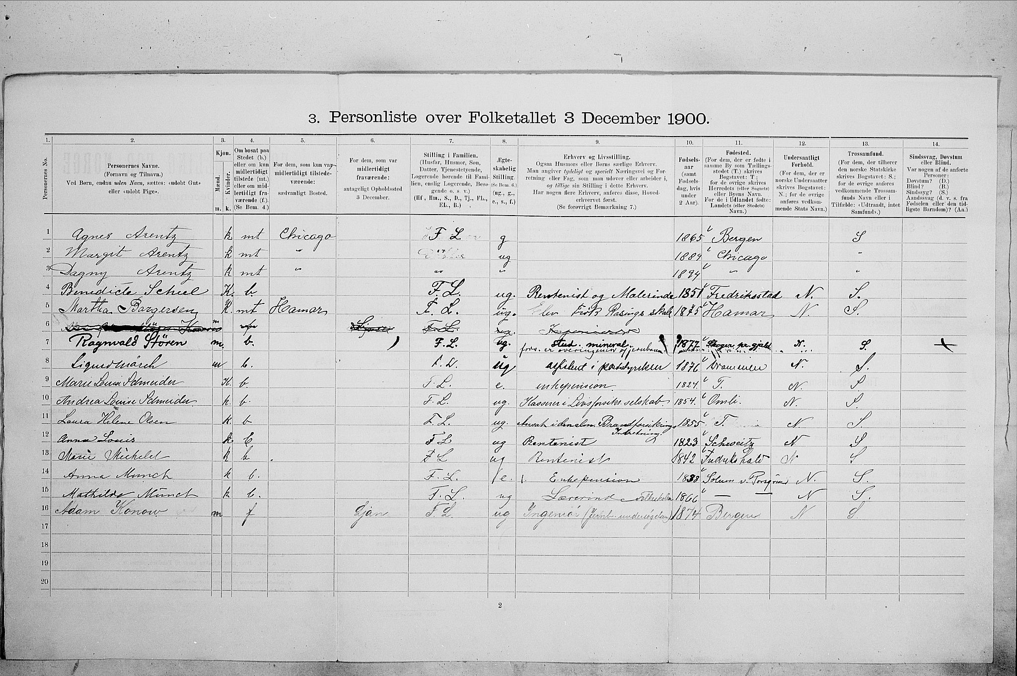 SAO, 1900 census for Kristiania, 1900, p. 70282