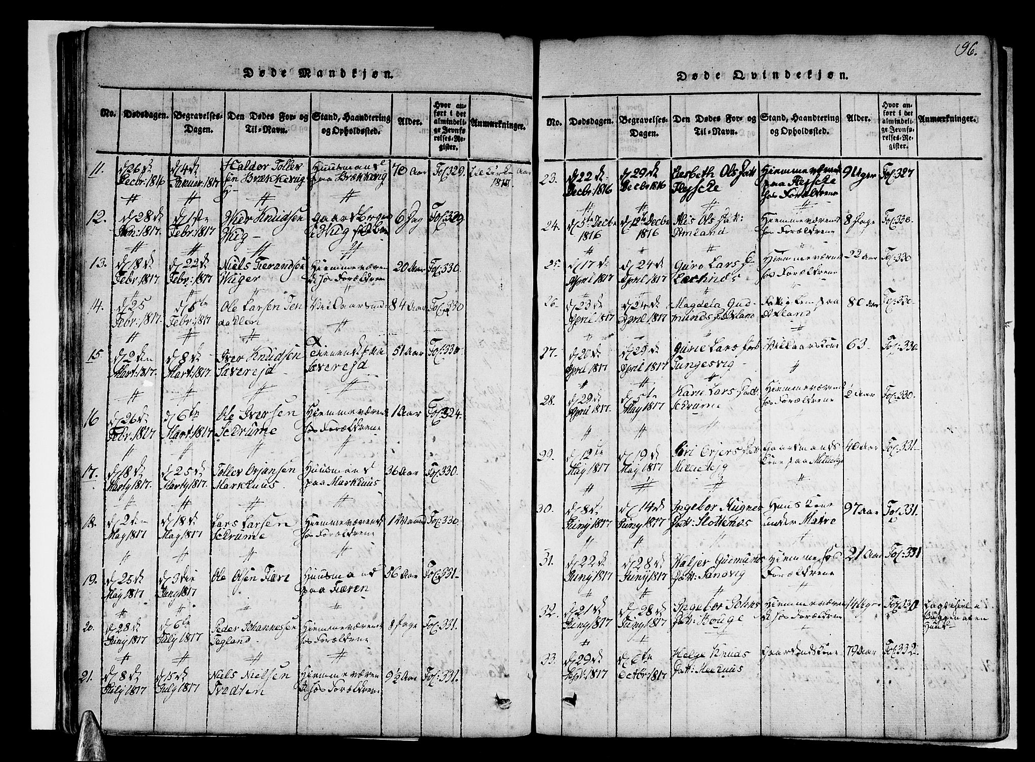 Skånevik sokneprestembete, SAB/A-77801/H/Haa: Parish register (official) no. A 3, 1815-1828, p. 96