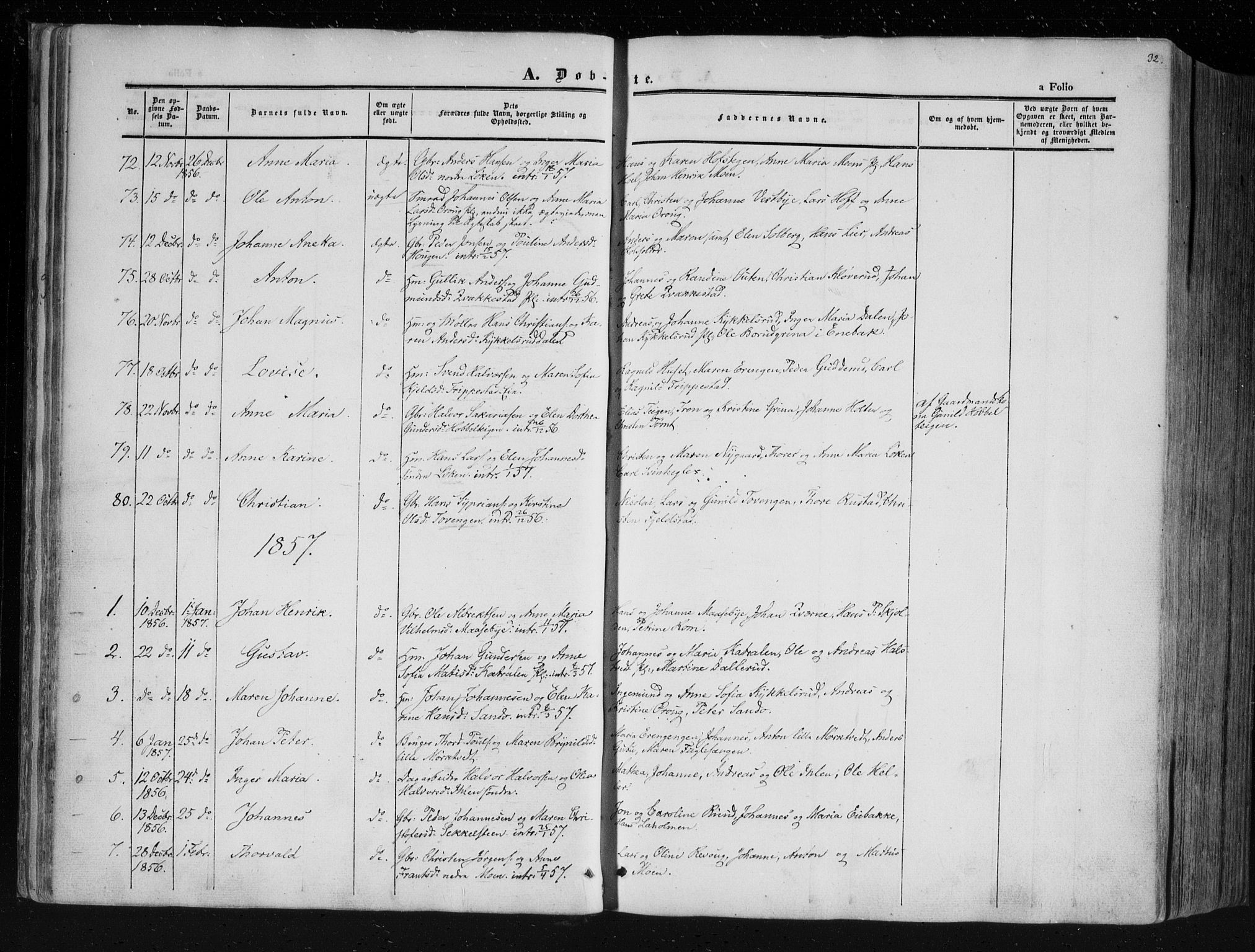 Askim prestekontor Kirkebøker, AV/SAO-A-10900/F/Fa/L0005: Parish register (official) no. 5, 1847-1879, p. 32