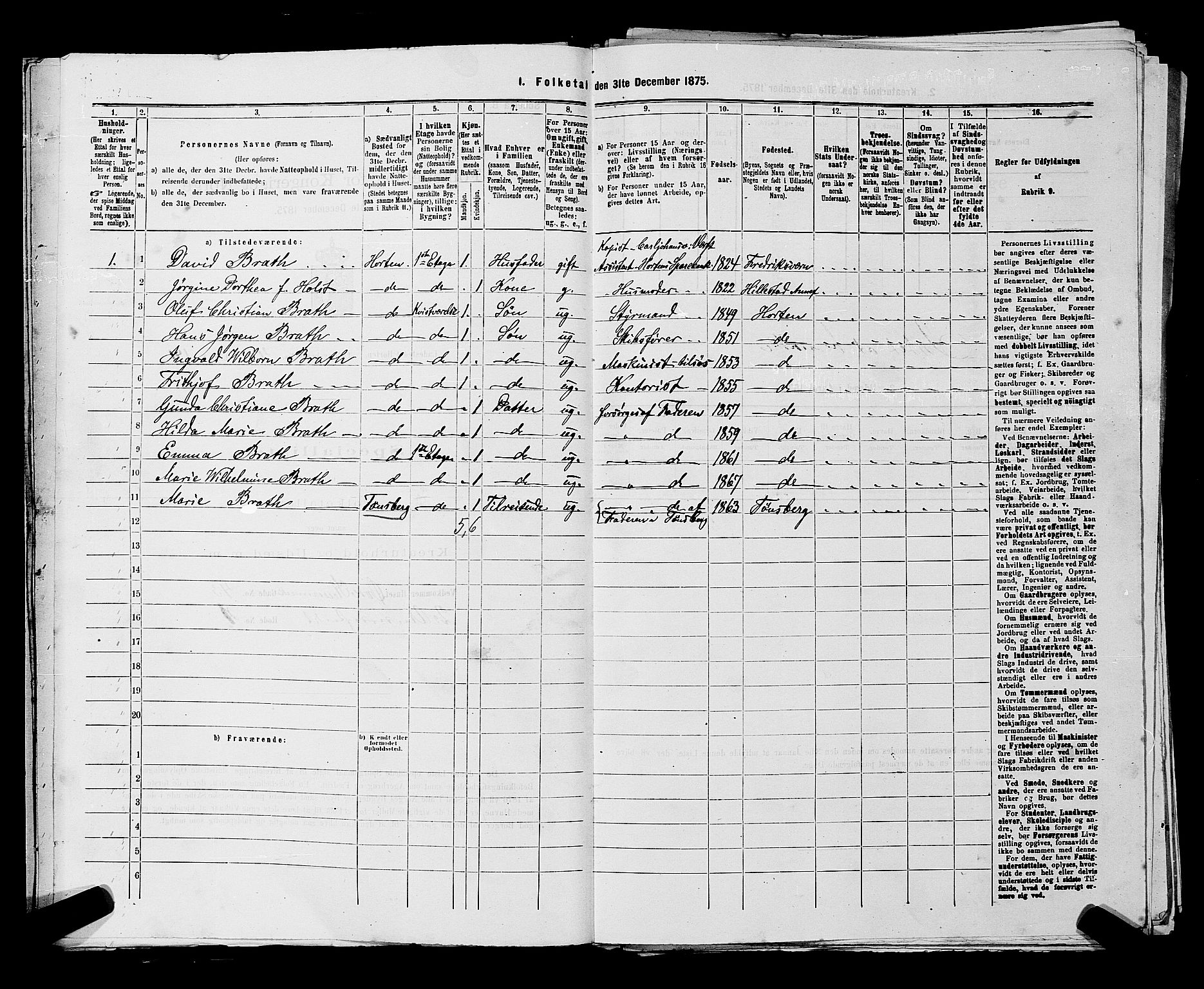 SAKO, 1875 census for 0703P Horten, 1875, p. 336