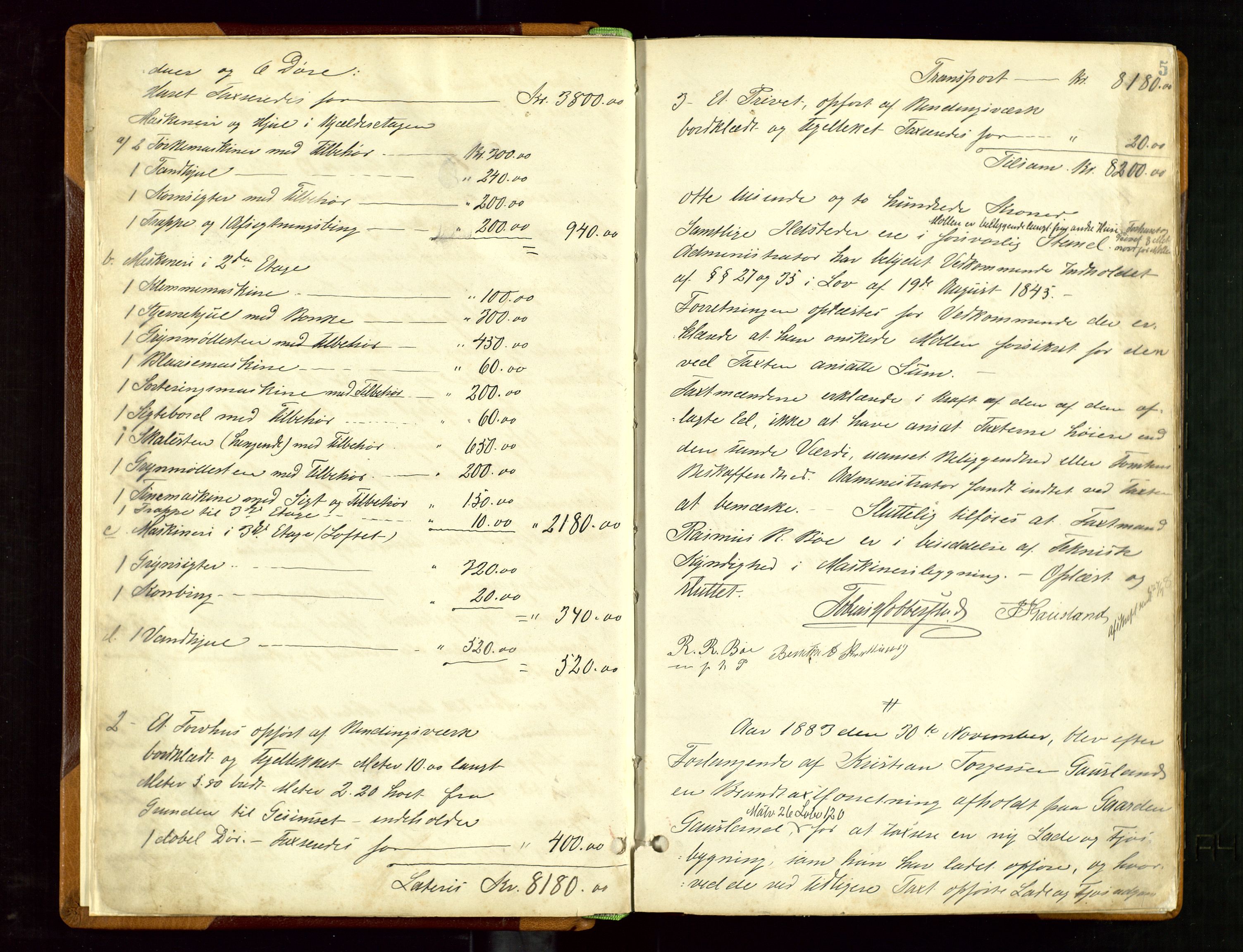Hå lensmannskontor, AV/SAST-A-100456/Goa/L0002: Takstprotokoll, 1883-1919, p. 4b-5a