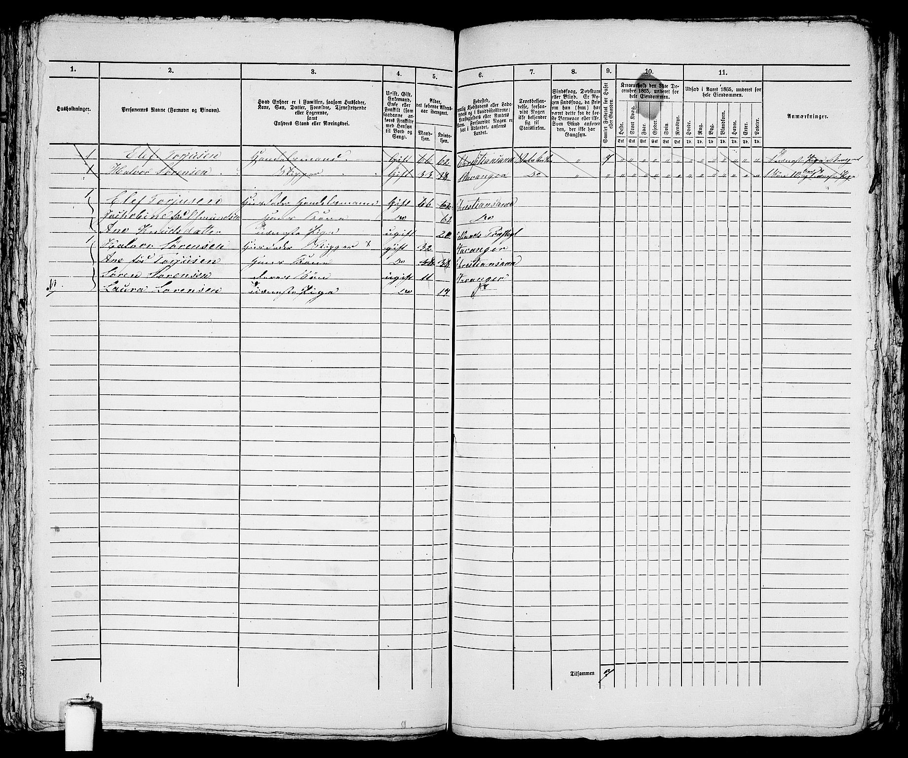 RA, 1865 census for Stavanger, 1865, p. 1319