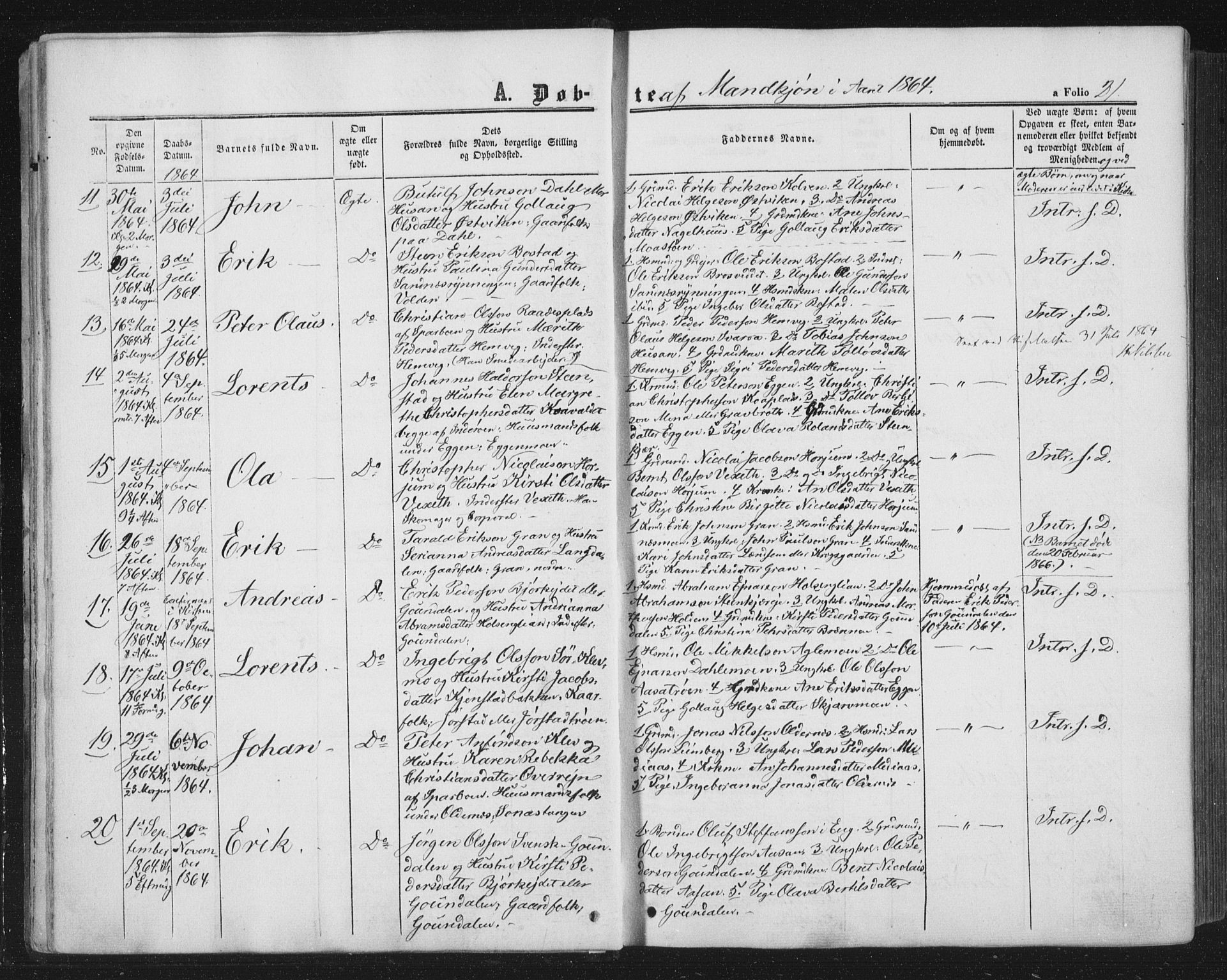 Ministerialprotokoller, klokkerbøker og fødselsregistre - Nord-Trøndelag, SAT/A-1458/749/L0472: Parish register (official) no. 749A06, 1857-1873, p. 21