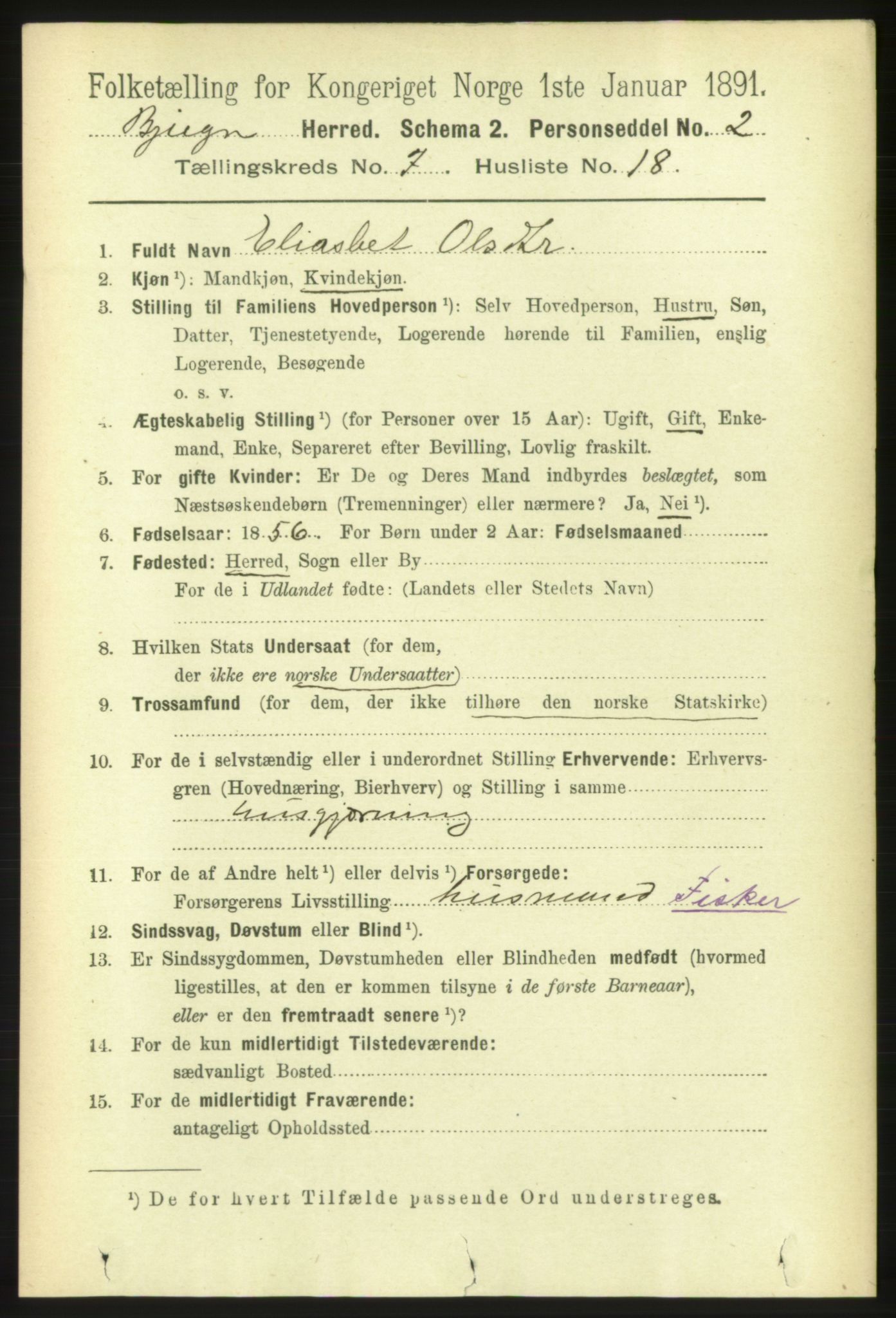 RA, 1891 census for 1627 Bjugn, 1891, p. 1946