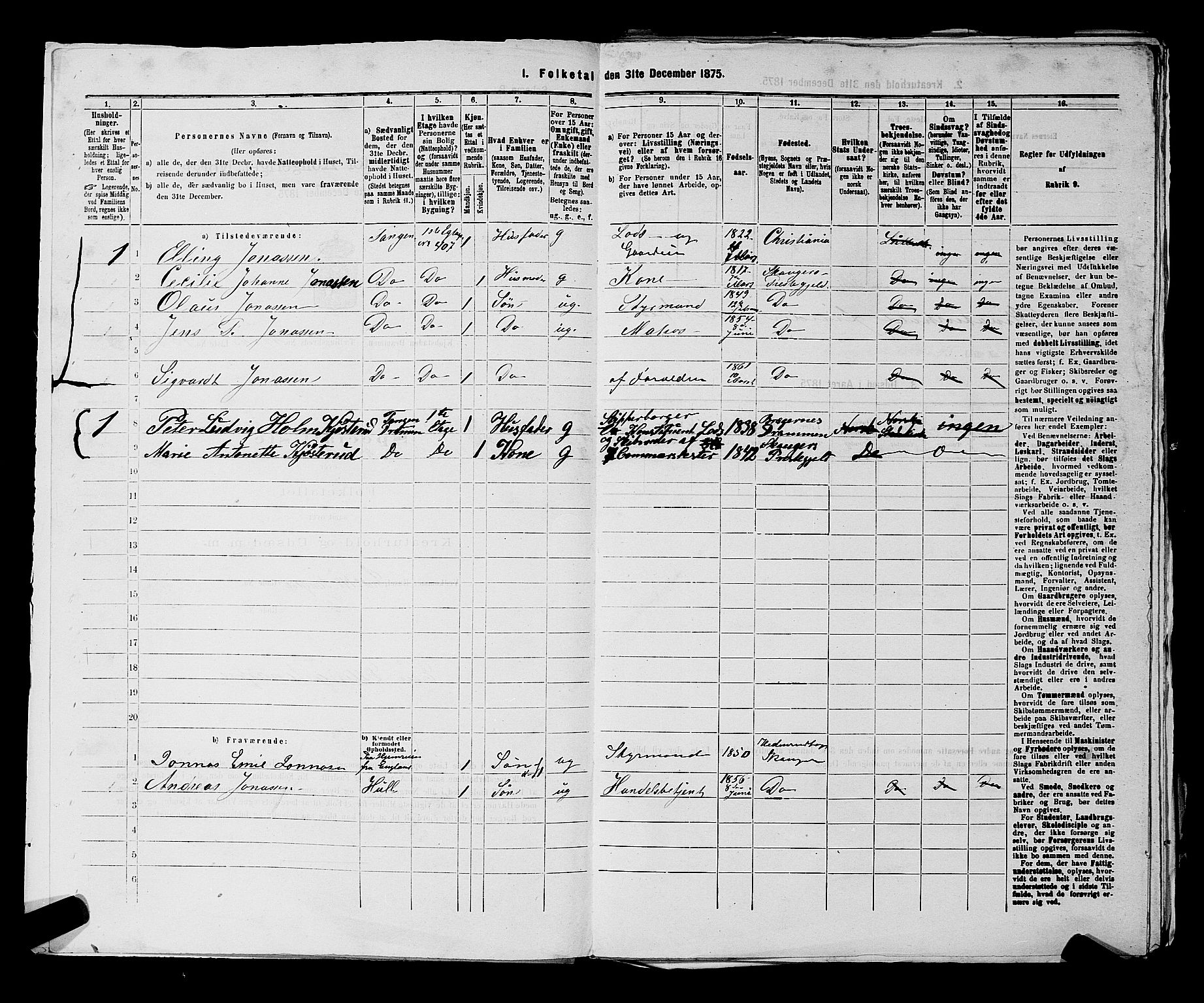 SAKO, 1875 census for 0602 Drammen, 1875, p. 3628