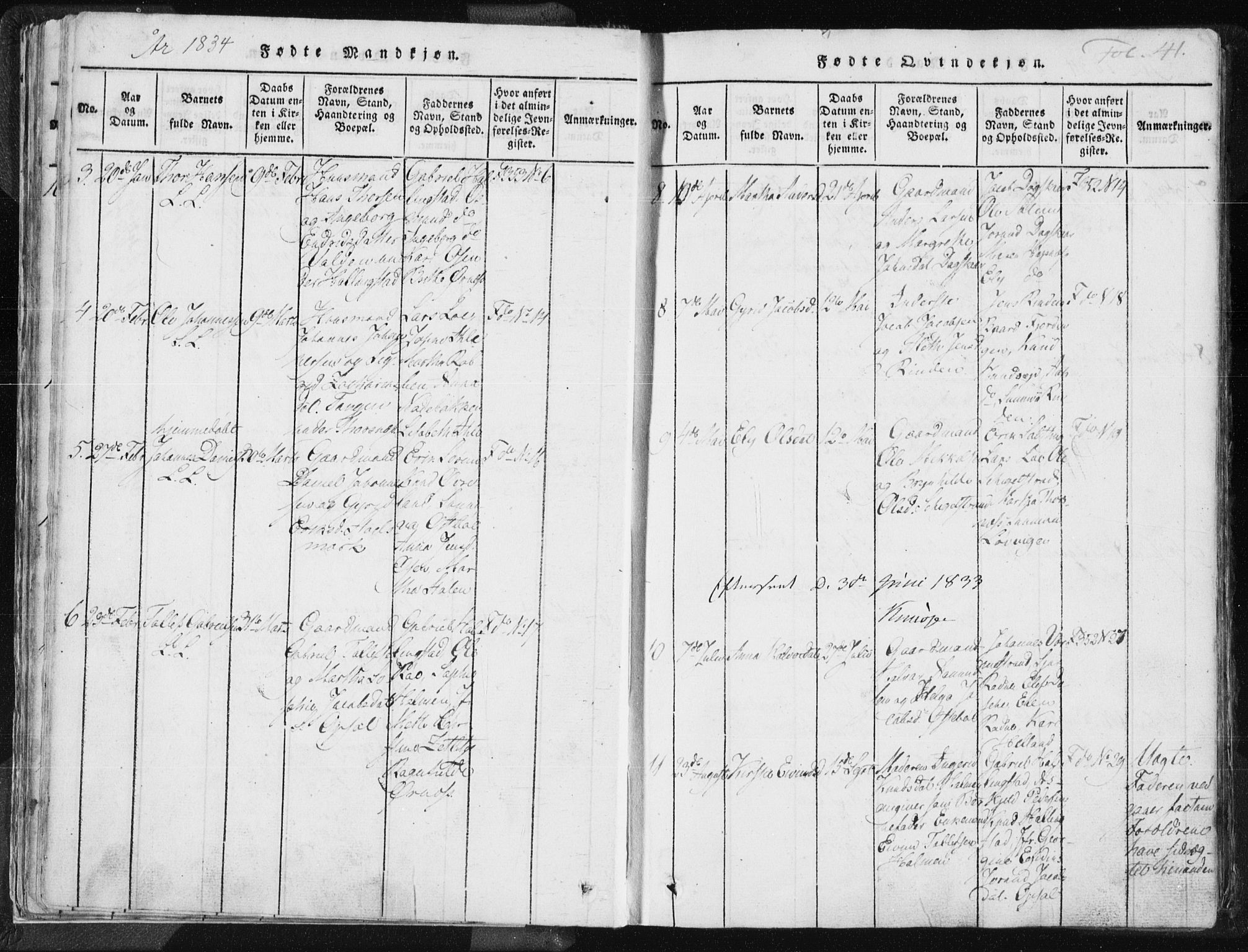 Vikedal sokneprestkontor, SAST/A-101840/01/IV: Parish register (official) no. A 3, 1817-1850, p. 41