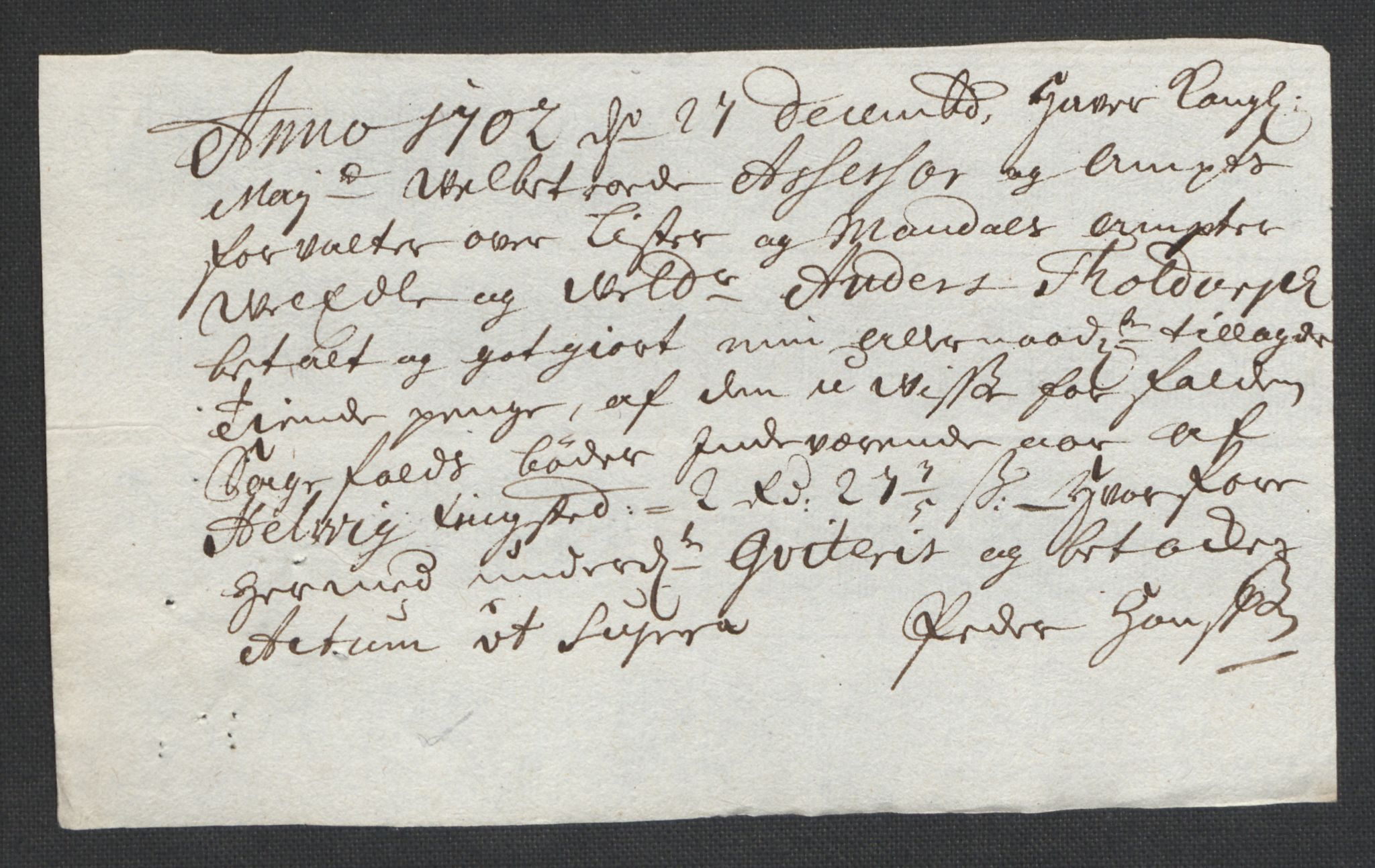 Rentekammeret inntil 1814, Reviderte regnskaper, Fogderegnskap, AV/RA-EA-4092/R43/L2549: Fogderegnskap Lista og Mandal, 1701-1702, p. 304