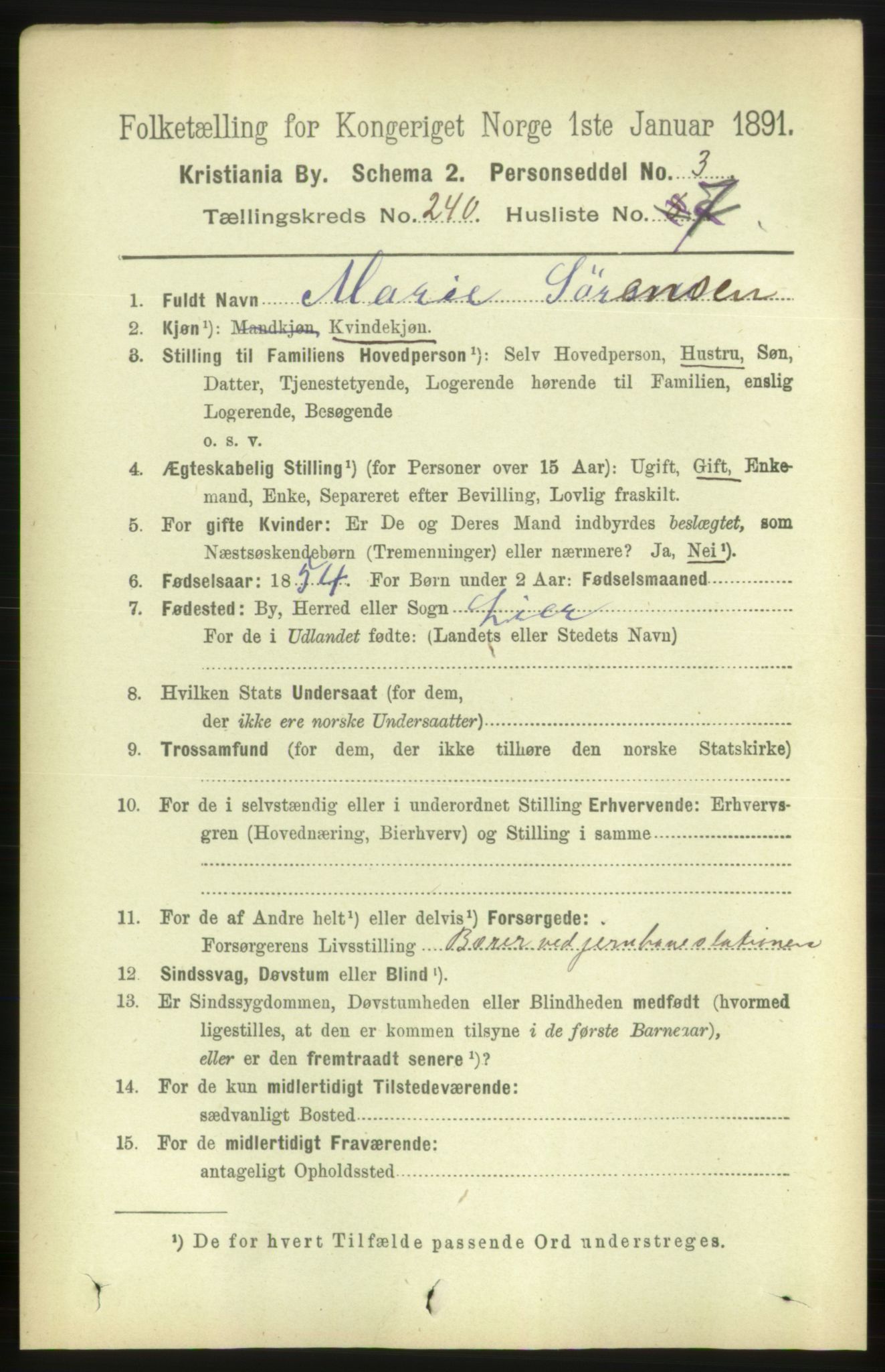 RA, 1891 census for 0301 Kristiania, 1891, p. 145980