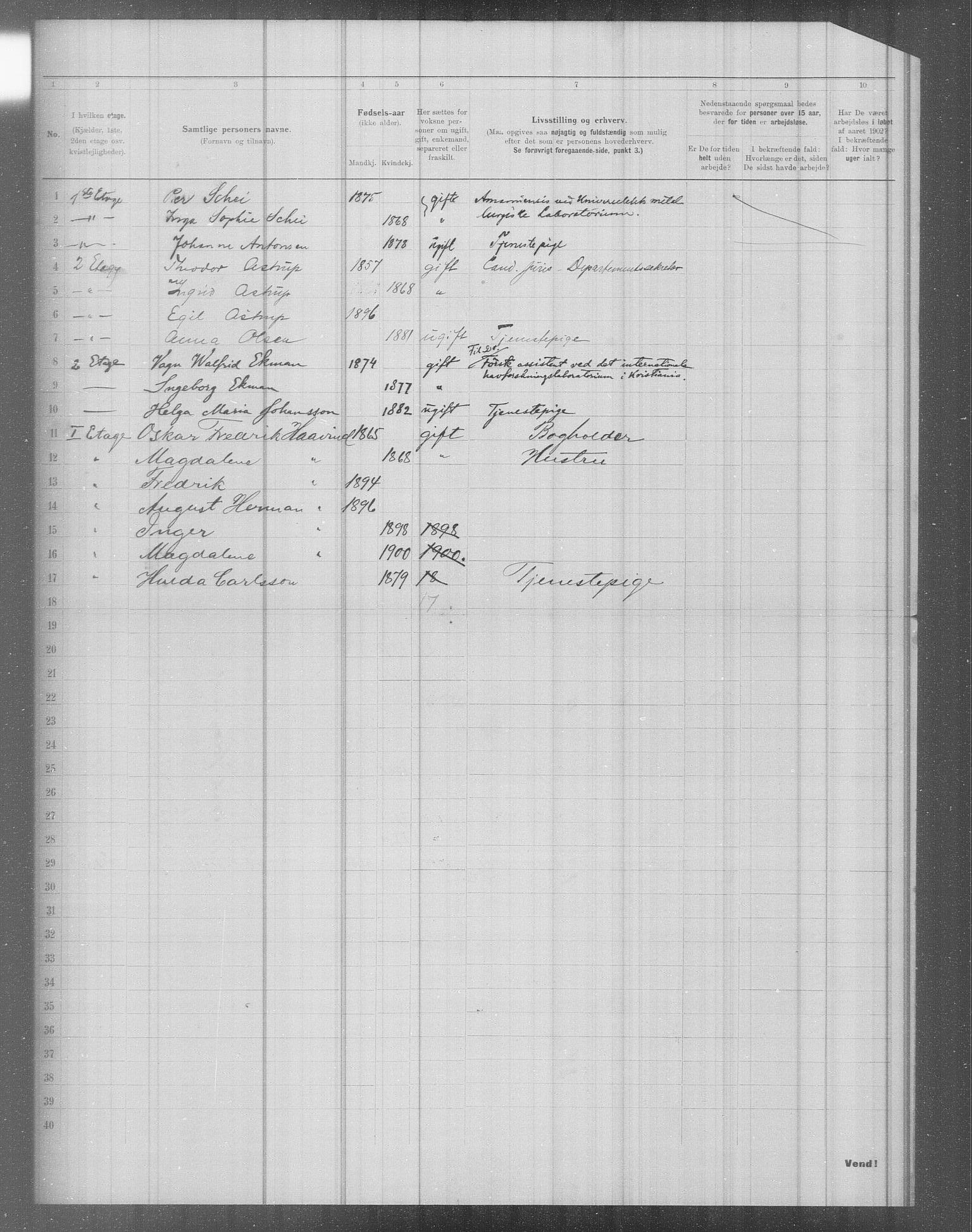 OBA, Municipal Census 1902 for Kristiania, 1902, p. 3858