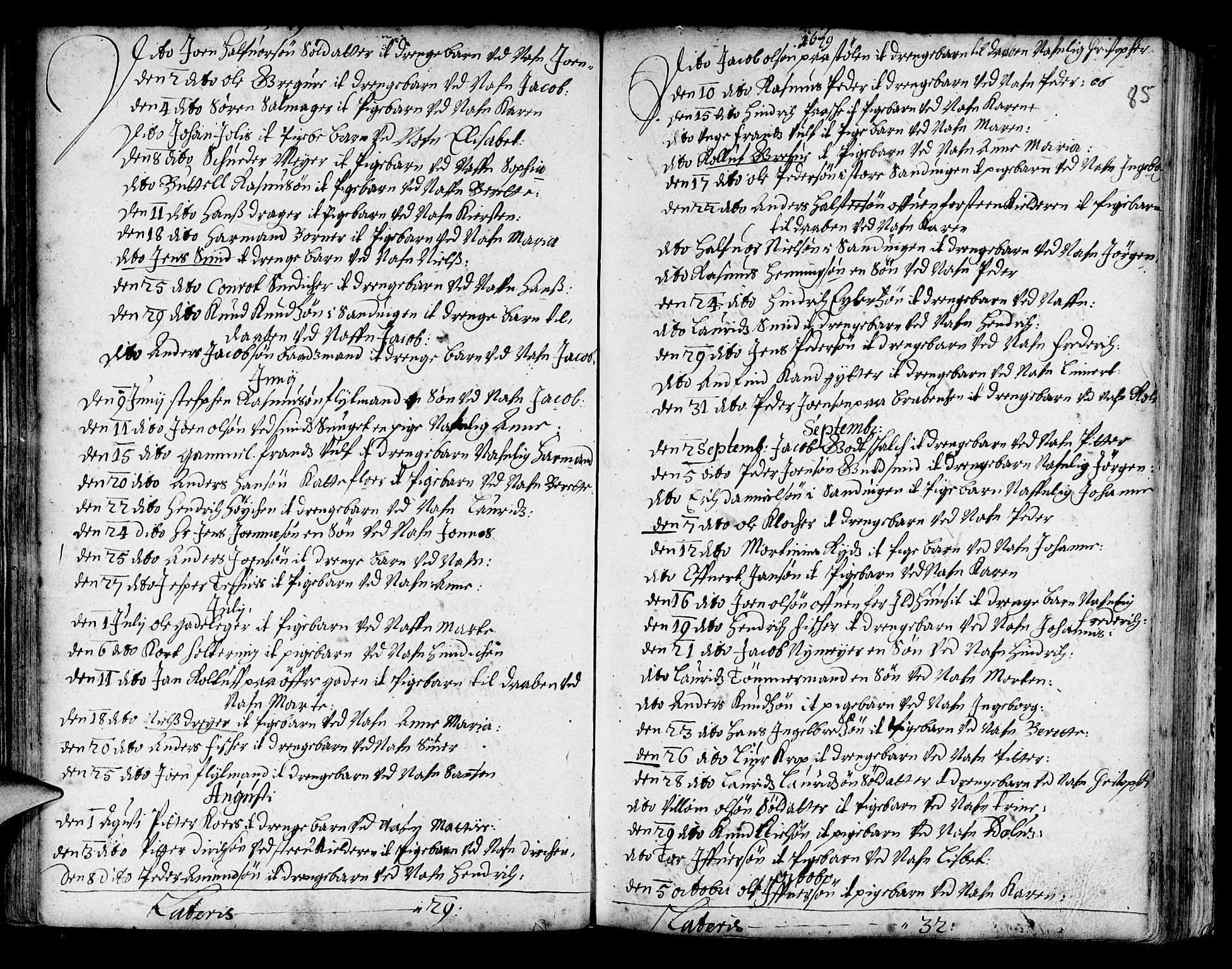 Korskirken sokneprestembete, SAB/A-76101/H/Haa/L0001: Parish register (official) no. A 1, 1674-1688, p. 85